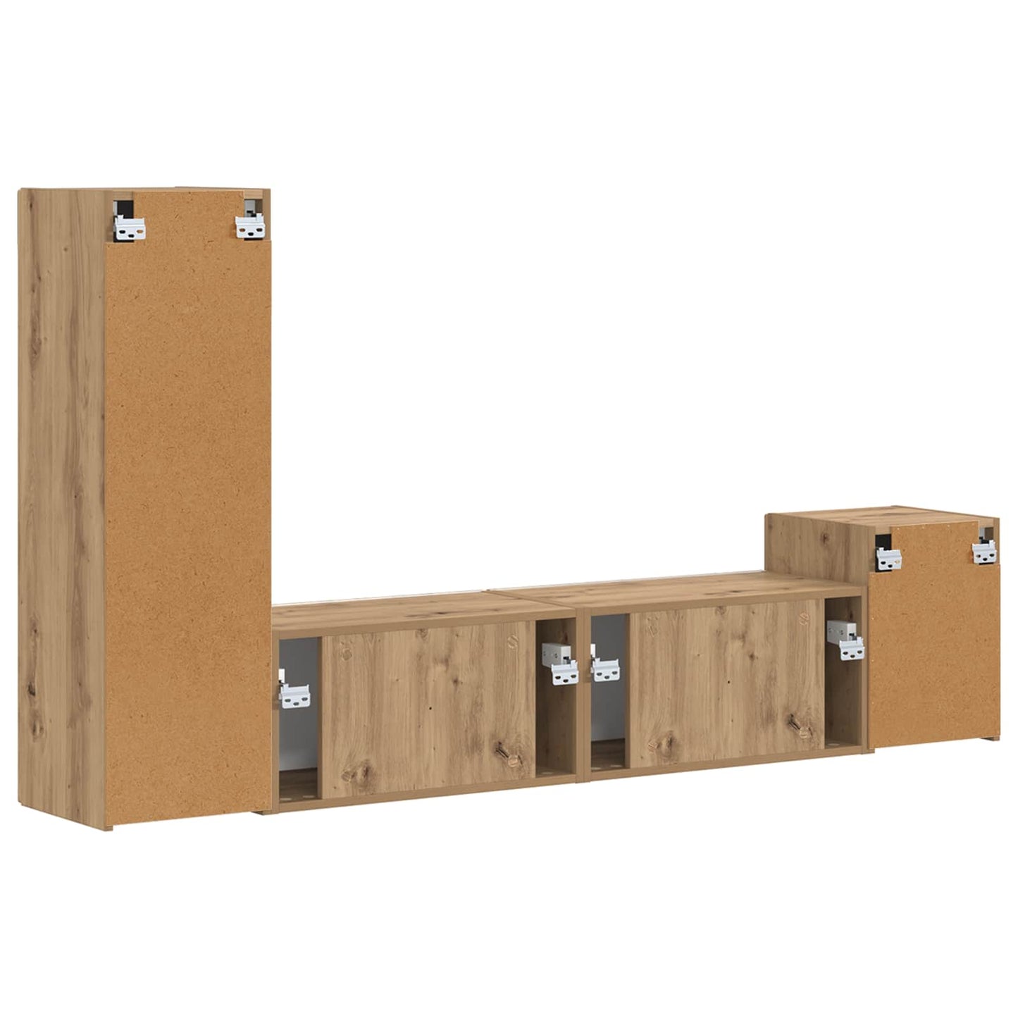 TV-Schrankset Wandmontiert 4 pcs Artisan-Eiche Holzwerkstoff
