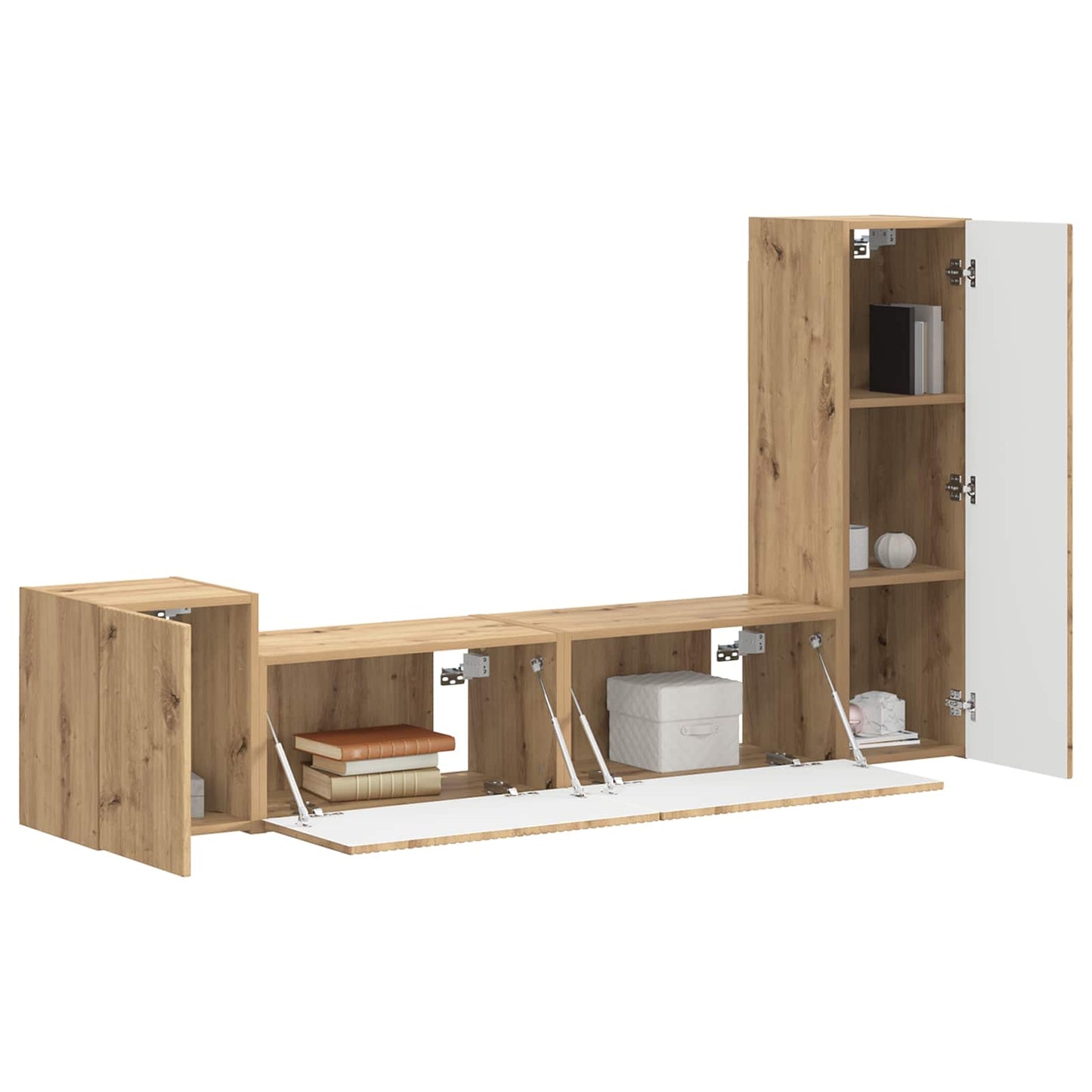 TV-Schrankset Wandmontiert 4 pcs Artisan-Eiche Holzwerkstoff