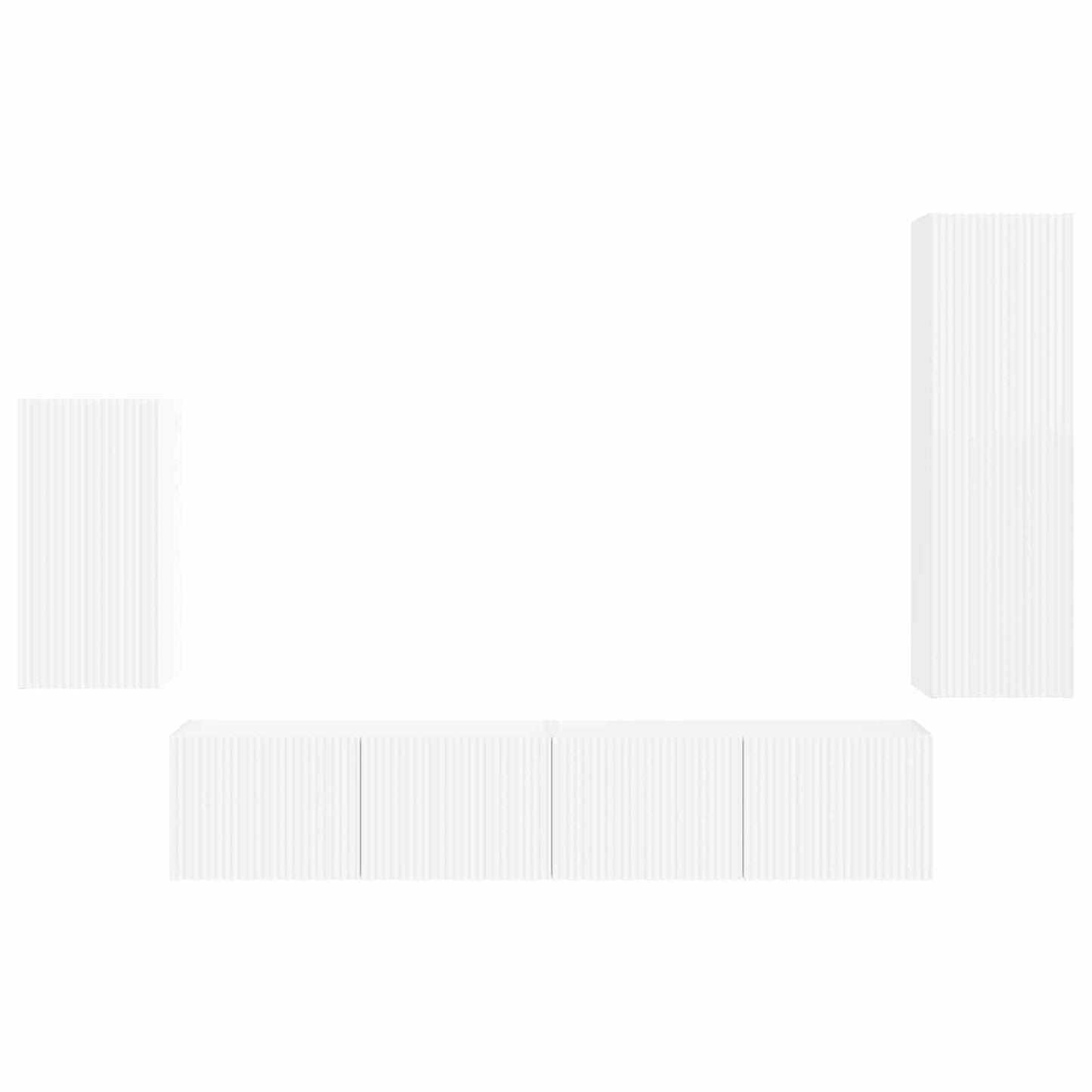 TV-Schrankset Wandmontiert 4 pcs Weiß Holzwerkstoff