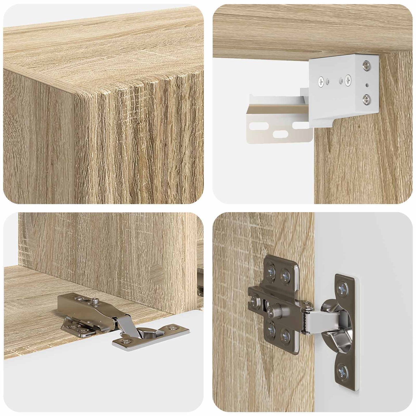 TV-Schrankset Wandmontiert 4 pcs Sonoma-Eiche Holzwerkstoff