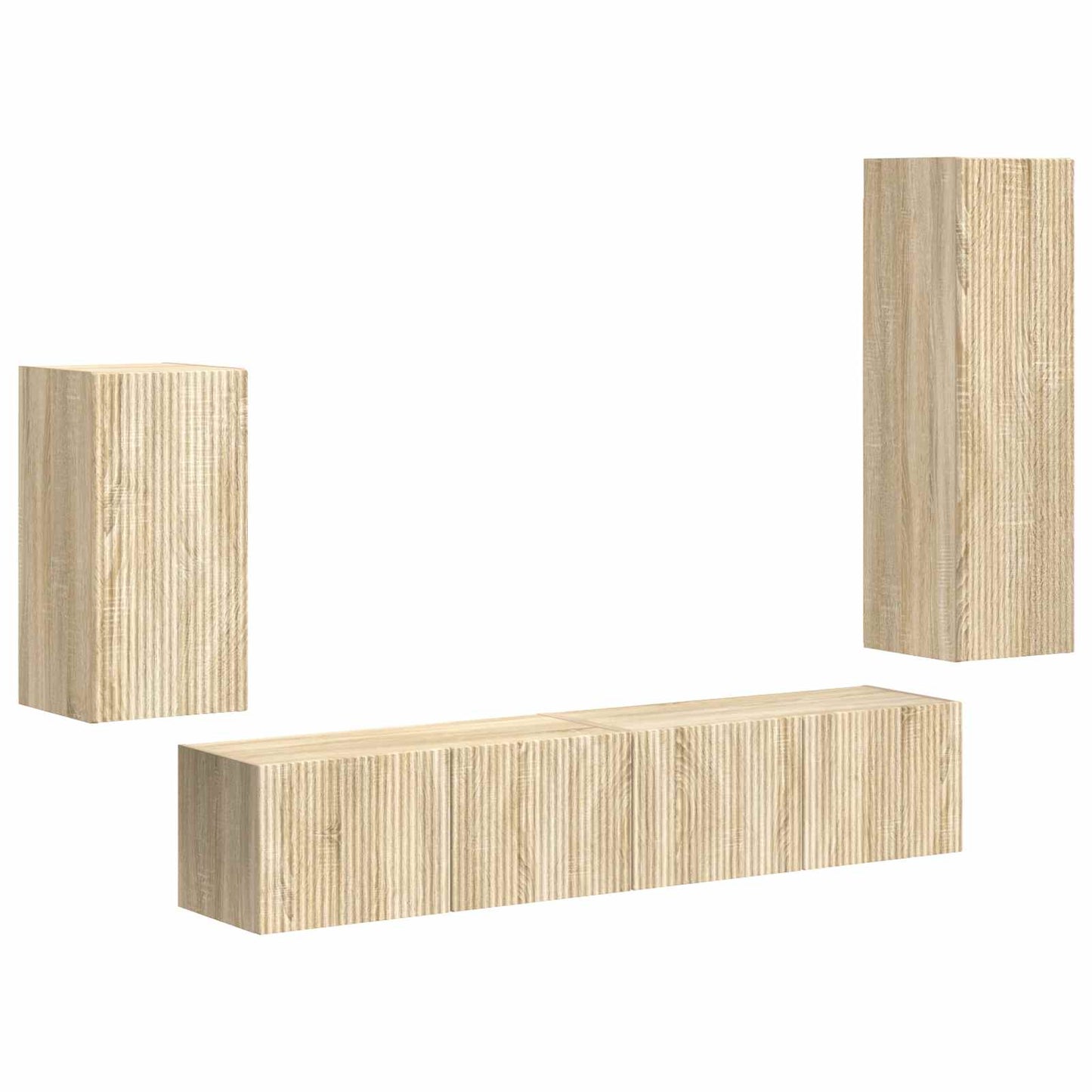 TV-Schrankset Wandmontiert 4 pcs Sonoma-Eiche Holzwerkstoff