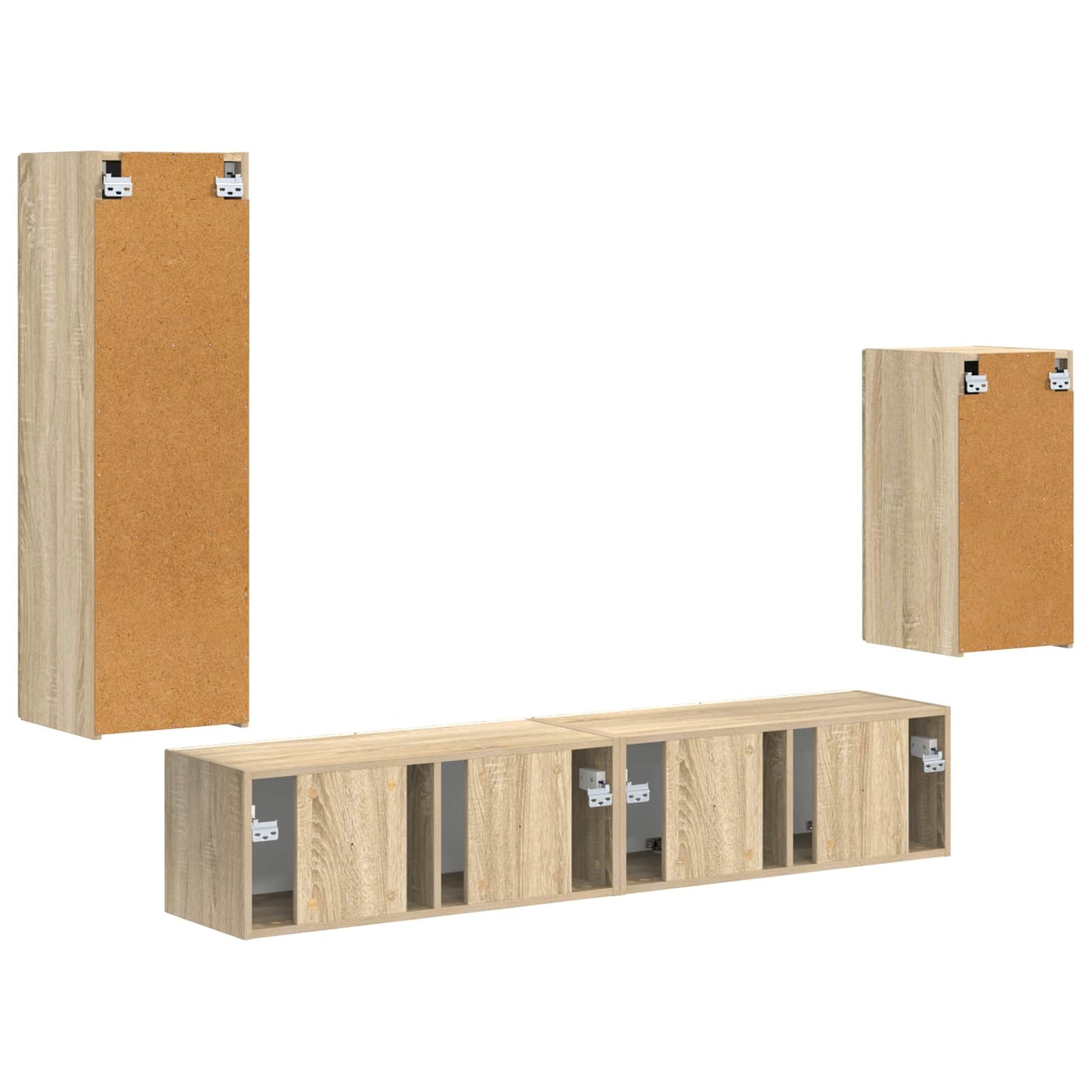 TV-Schrankset Wandmontiert 4 pcs Sonoma-Eiche Holzwerkstoff