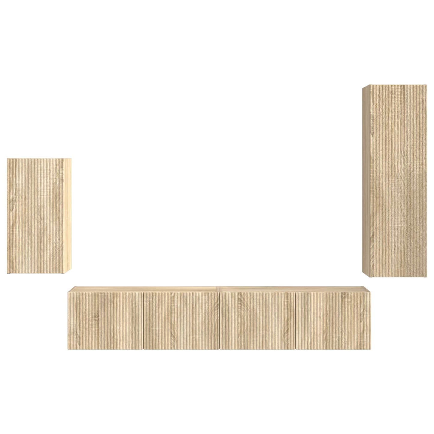 TV-Schrankset Wandmontiert 4 pcs Sonoma-Eiche Holzwerkstoff