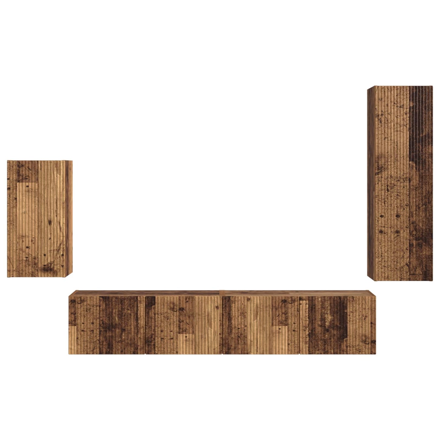 TV-Schrankset Wandmontiert 4 pcs Altholz Holzwerkstoff