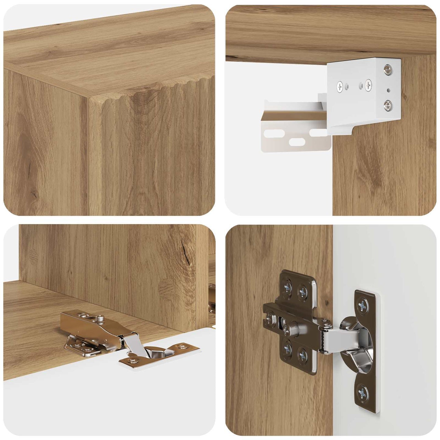 TV-Schrankset Wandmontiert 4 pcs Artisan-Eiche Holzwerkstoff