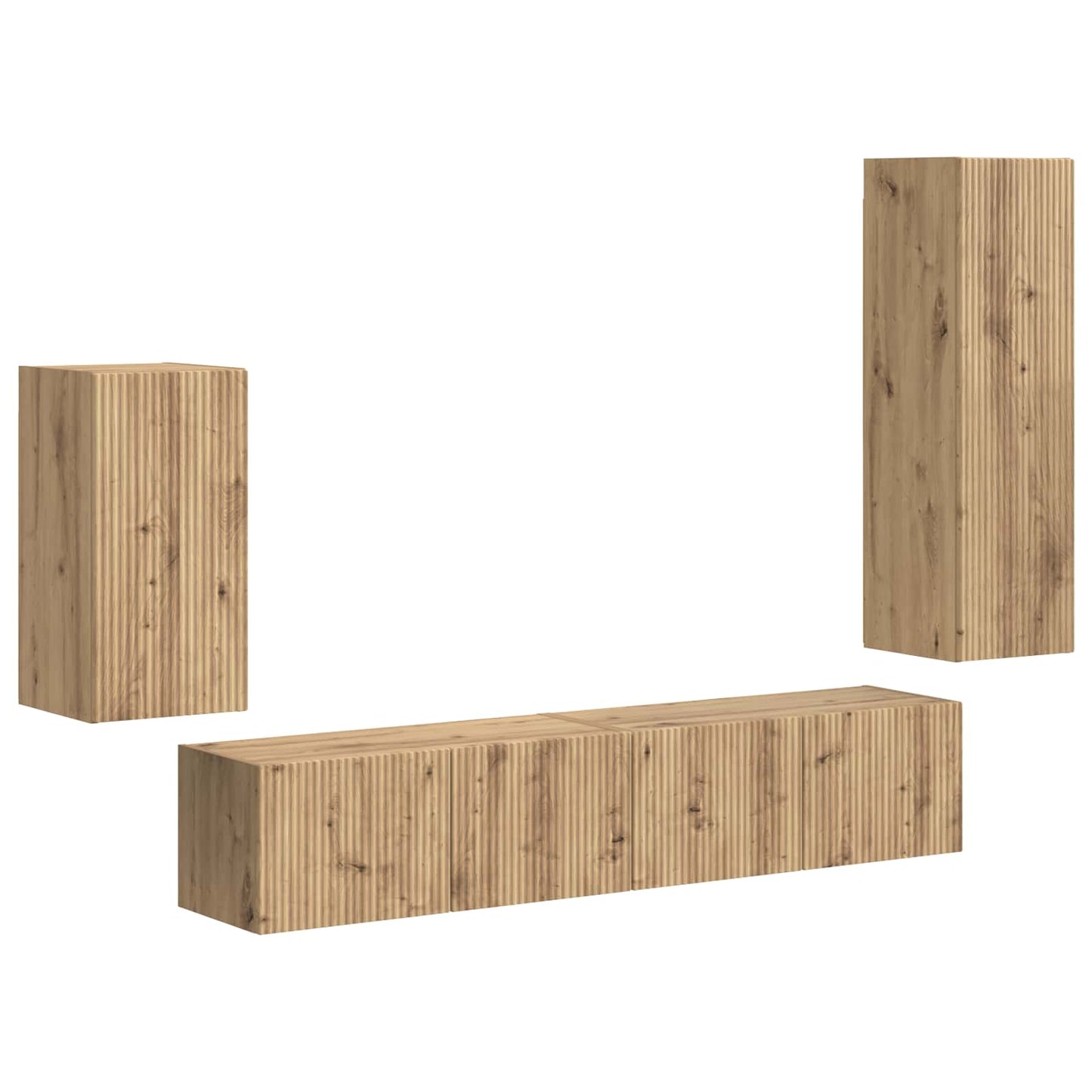 TV-Schrankset Wandmontiert 4 pcs Artisan-Eiche Holzwerkstoff