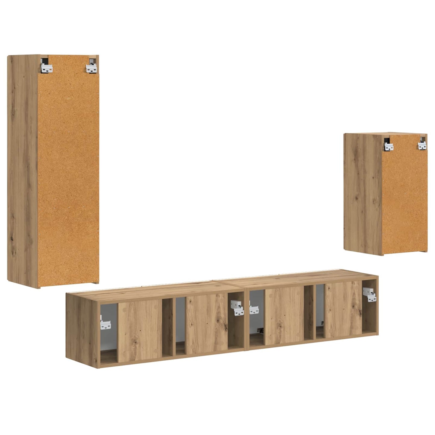 TV-Schrankset Wandmontiert 4 pcs Artisan-Eiche Holzwerkstoff