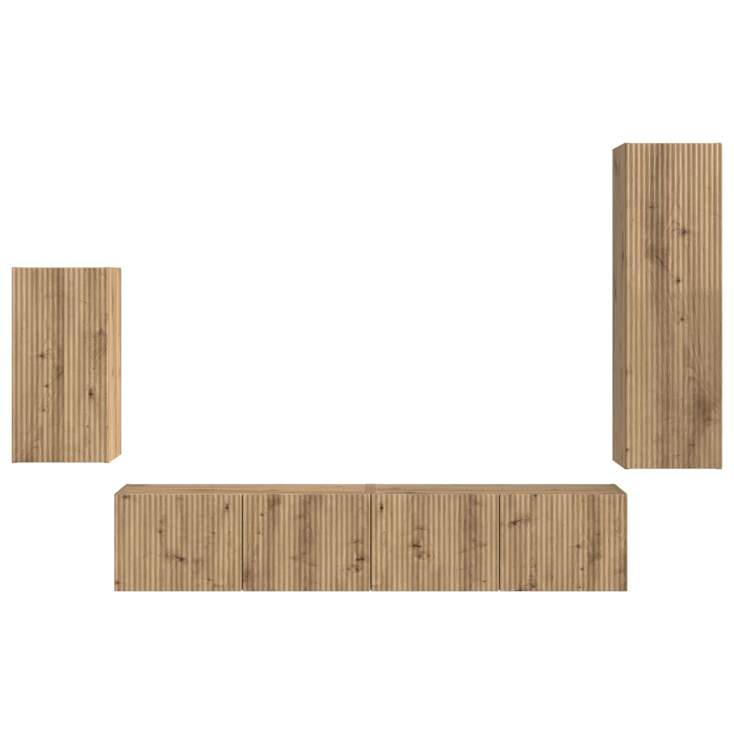 TV-Schrankset Wandmontiert 4 pcs Artisan-Eiche Holzwerkstoff