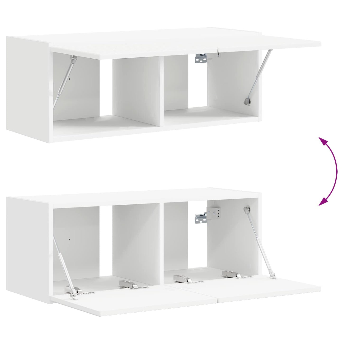 TV-Schrankset Wandmontiert 3 pcs Weiß Holzwerkstoff