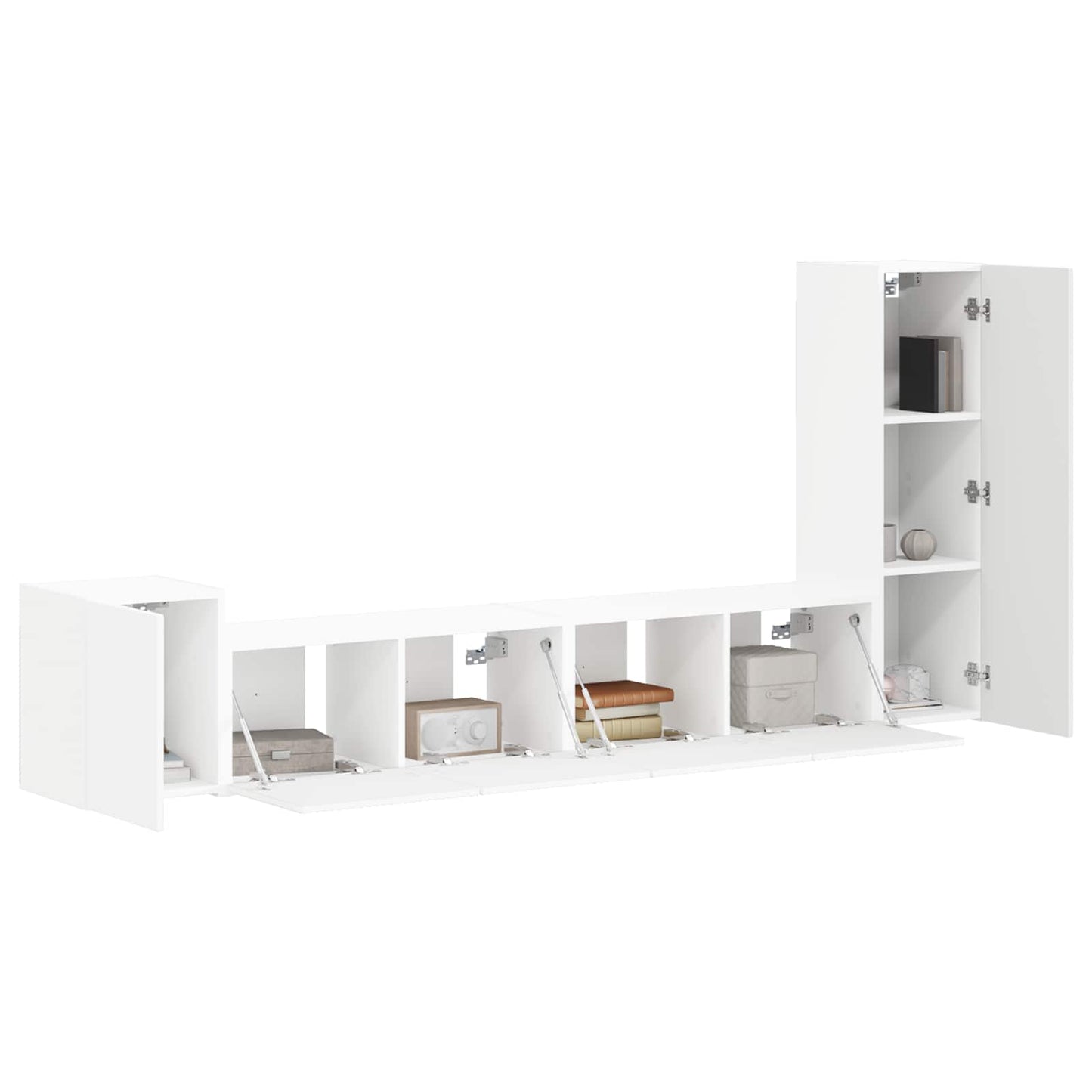TV-Schrankset Wandmontiert 3 pcs Weiß Holzwerkstoff