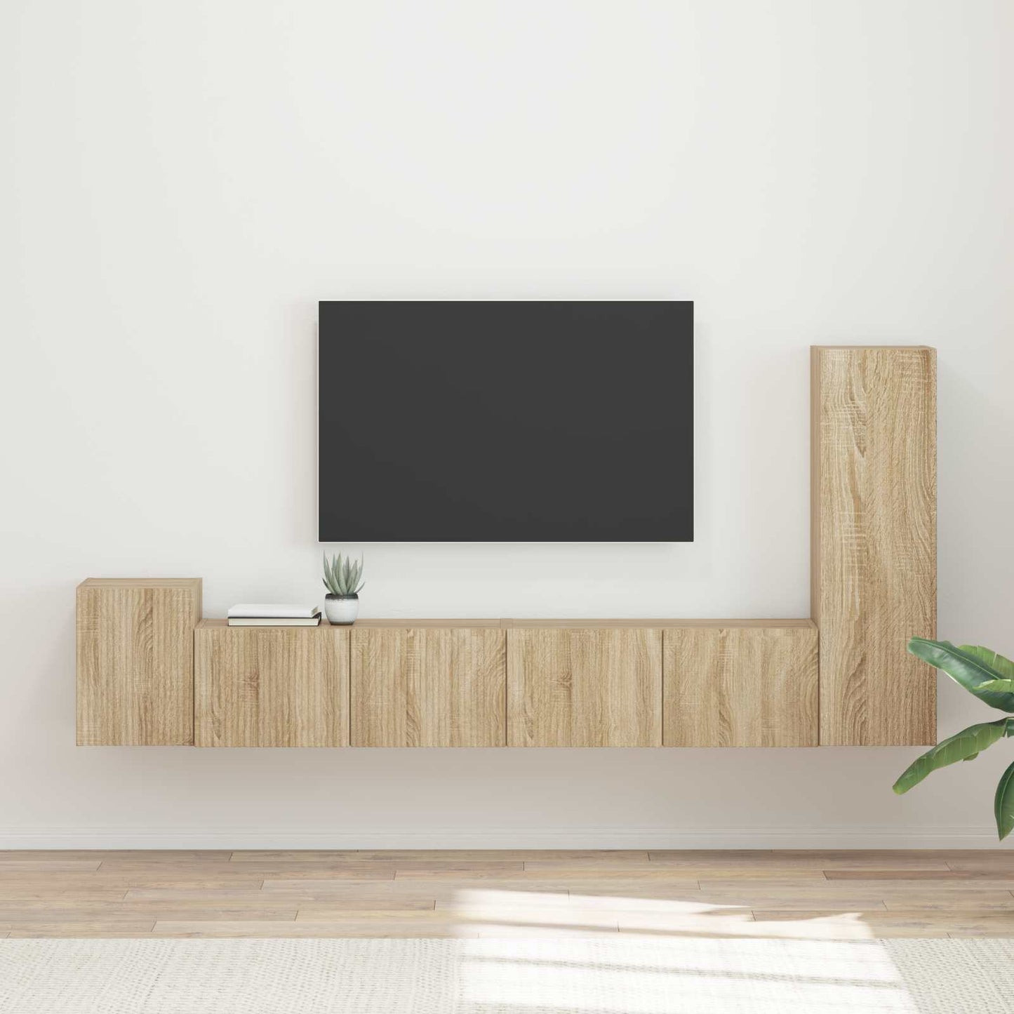 TV-Schrankset Wandmontiert 3 pcs Sonoma-Eiche Holzwerkstoff