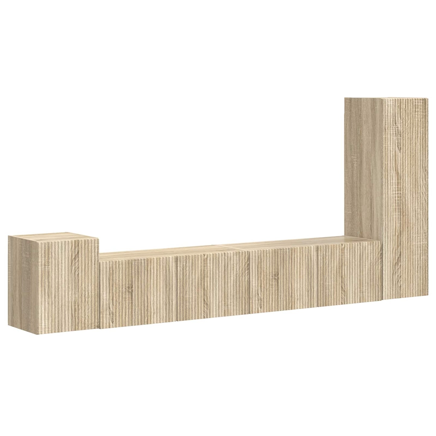 TV-Schrankset Wandmontiert 3 pcs Sonoma-Eiche Holzwerkstoff