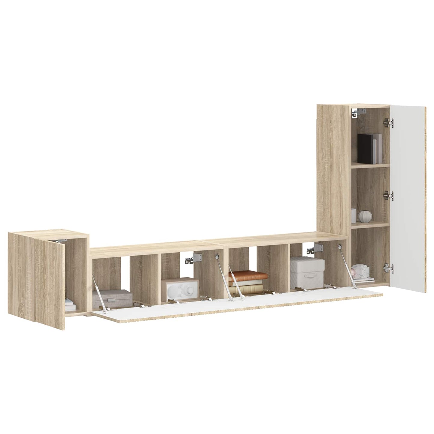 TV-Schrankset Wandmontiert 3 pcs Sonoma-Eiche Holzwerkstoff