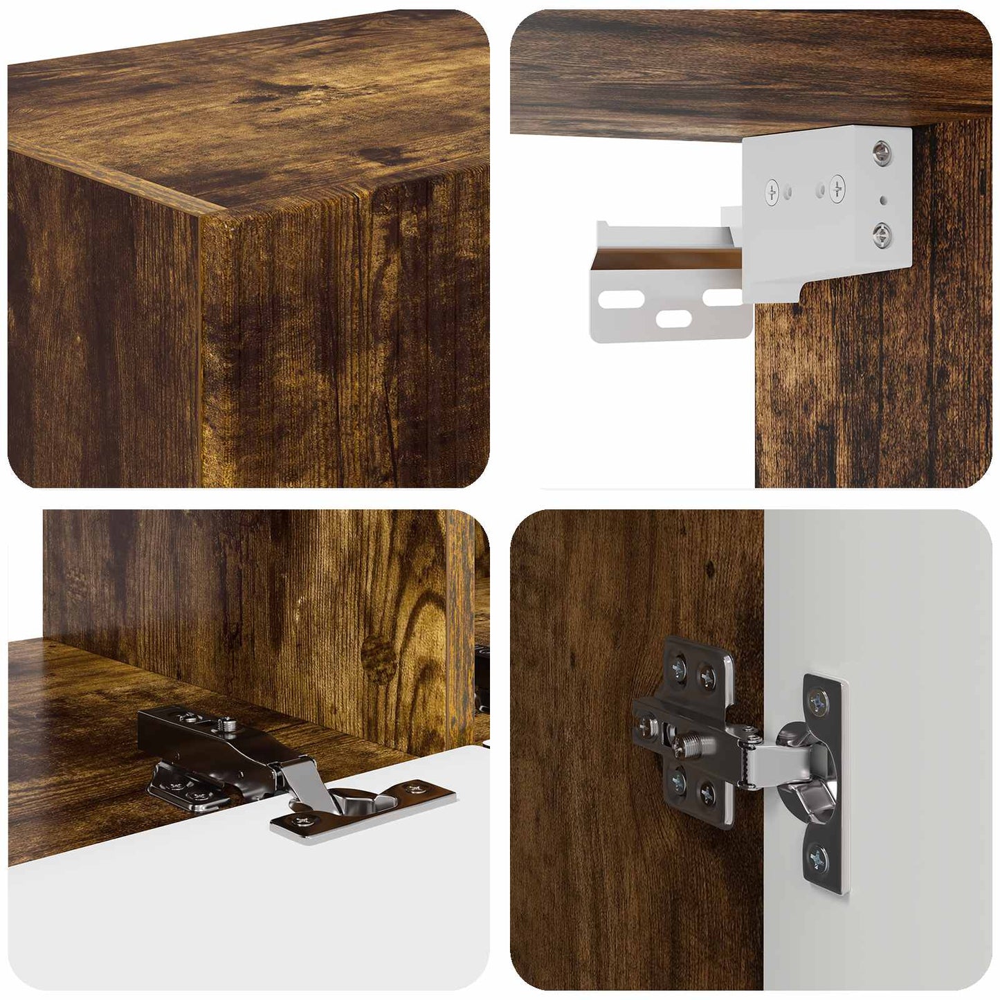 TV-Schrankset 3 pcs Geräucherte Eiche Holzwerkstoff