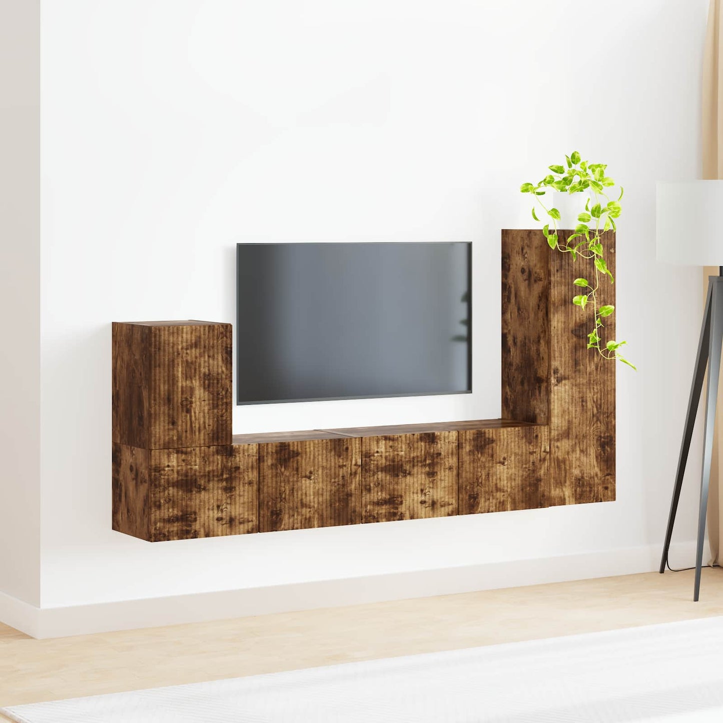 TV-Schrankset 3 pcs Geräucherte Eiche Holzwerkstoff