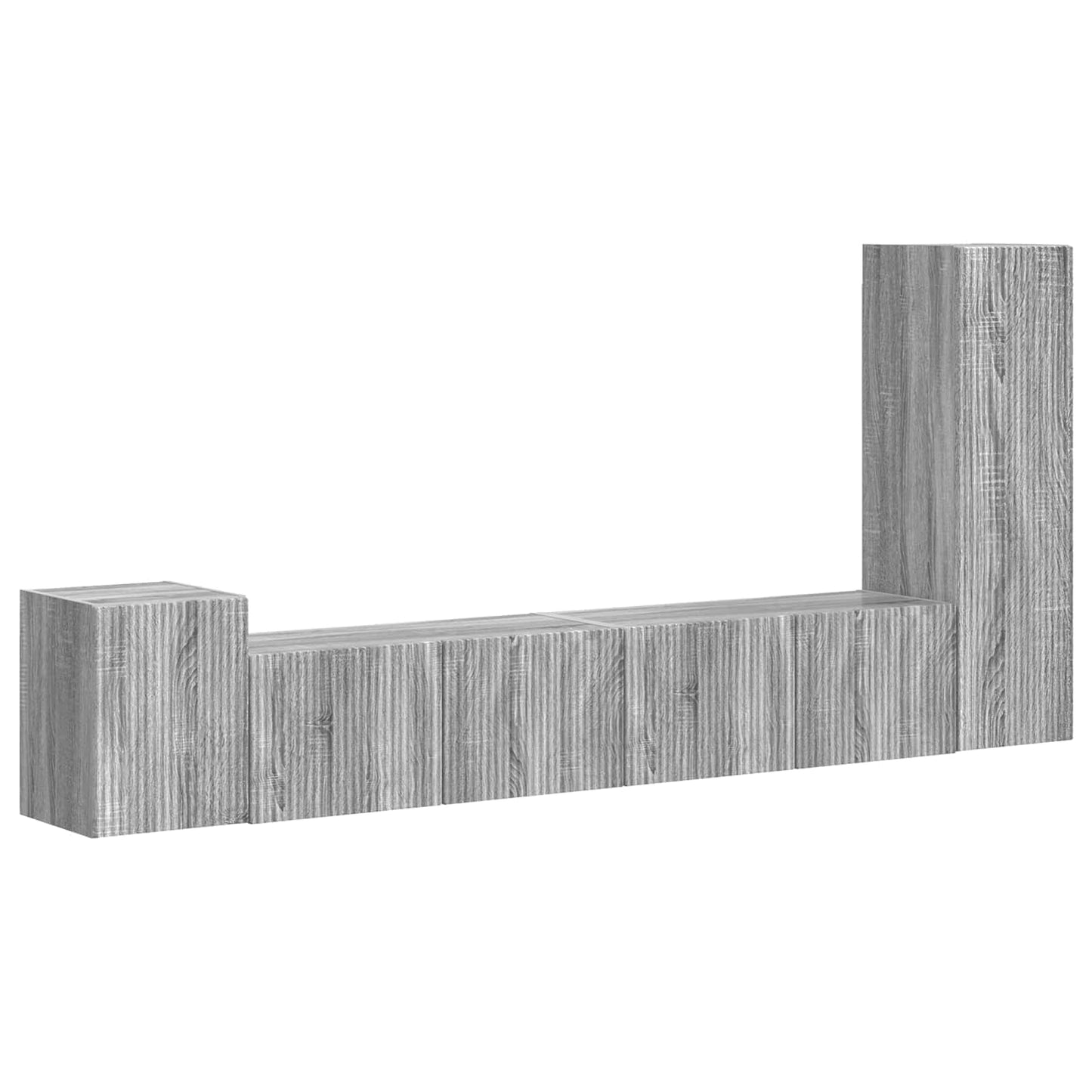TV-Schrankset Wandmontiert 3 pcs Graues Sonoma Holzwerkstoff