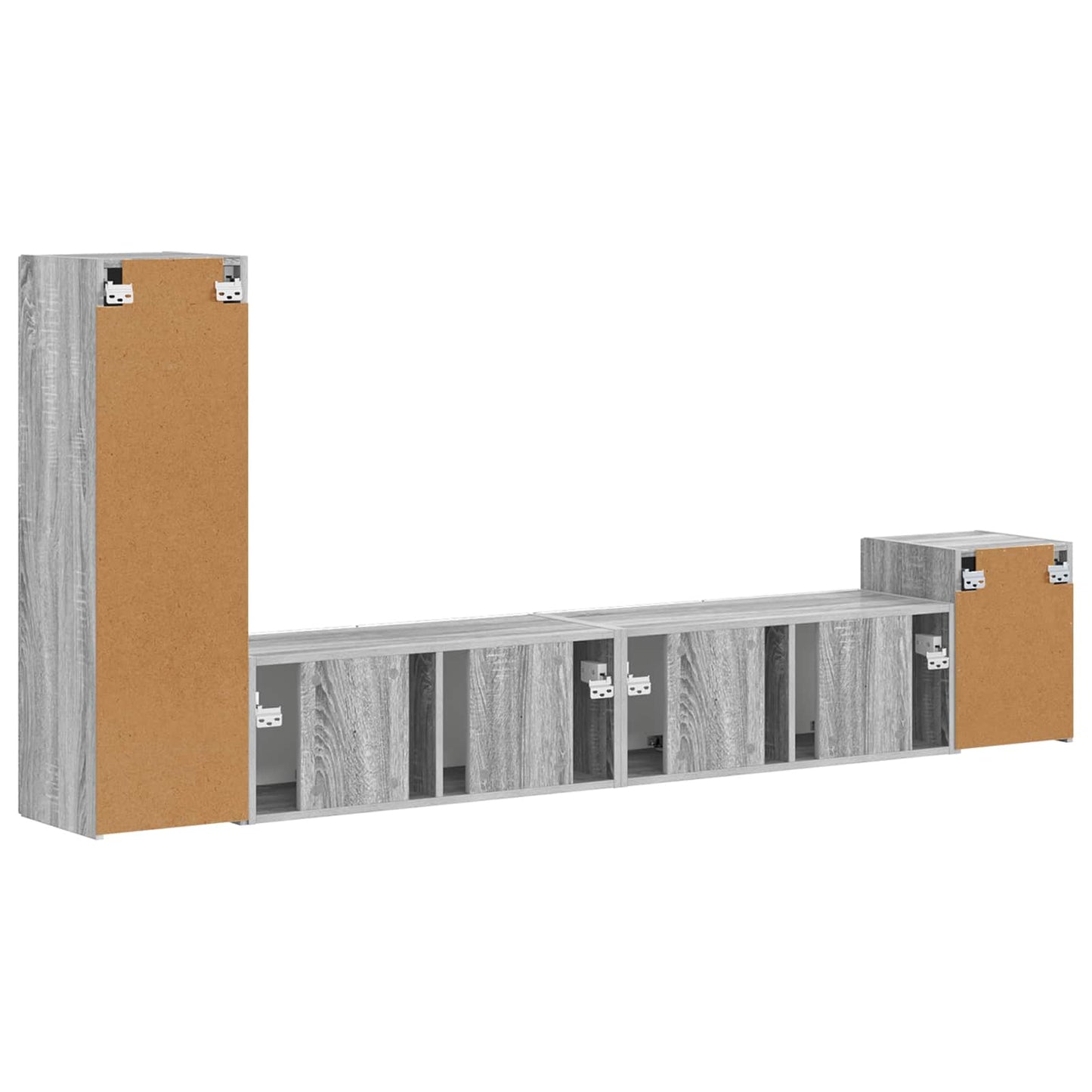 TV-Schrankset Wandmontiert 3 pcs Graues Sonoma Holzwerkstoff