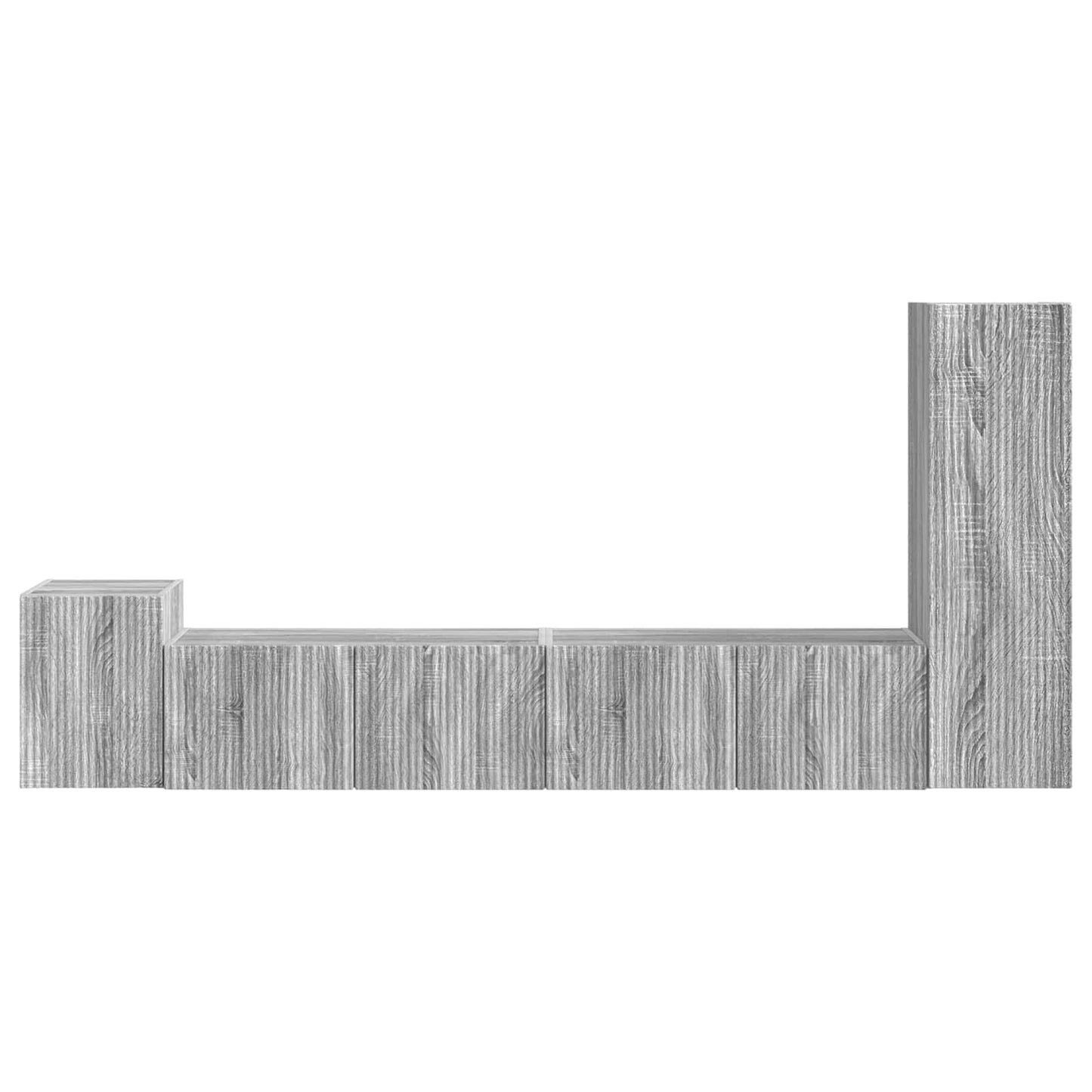 TV-Schrankset Wandmontiert 3 pcs Graues Sonoma Holzwerkstoff