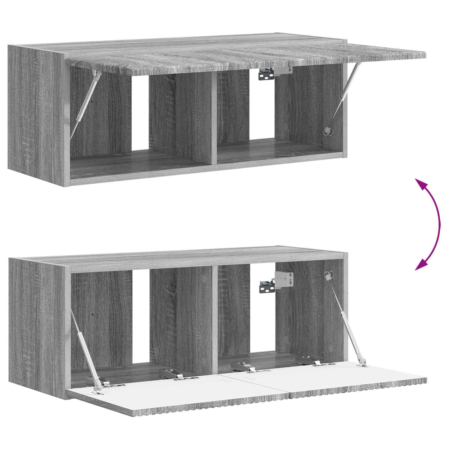 TV-Schrankset Wandmontiert 3 pcs Graues Sonoma Holzwerkstoff