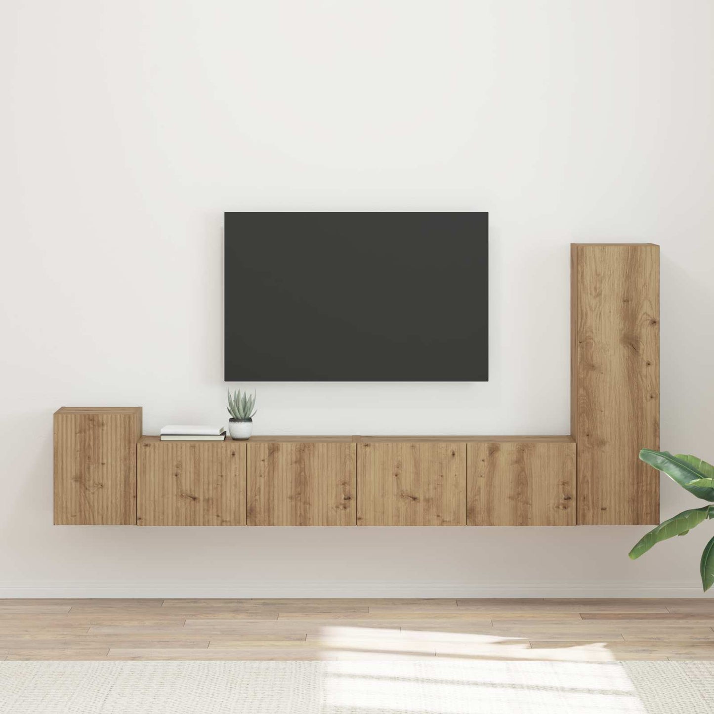 TV-Schrankset Wandmontiert 3 pcs Artisan-Eiche Holzwerkstoff