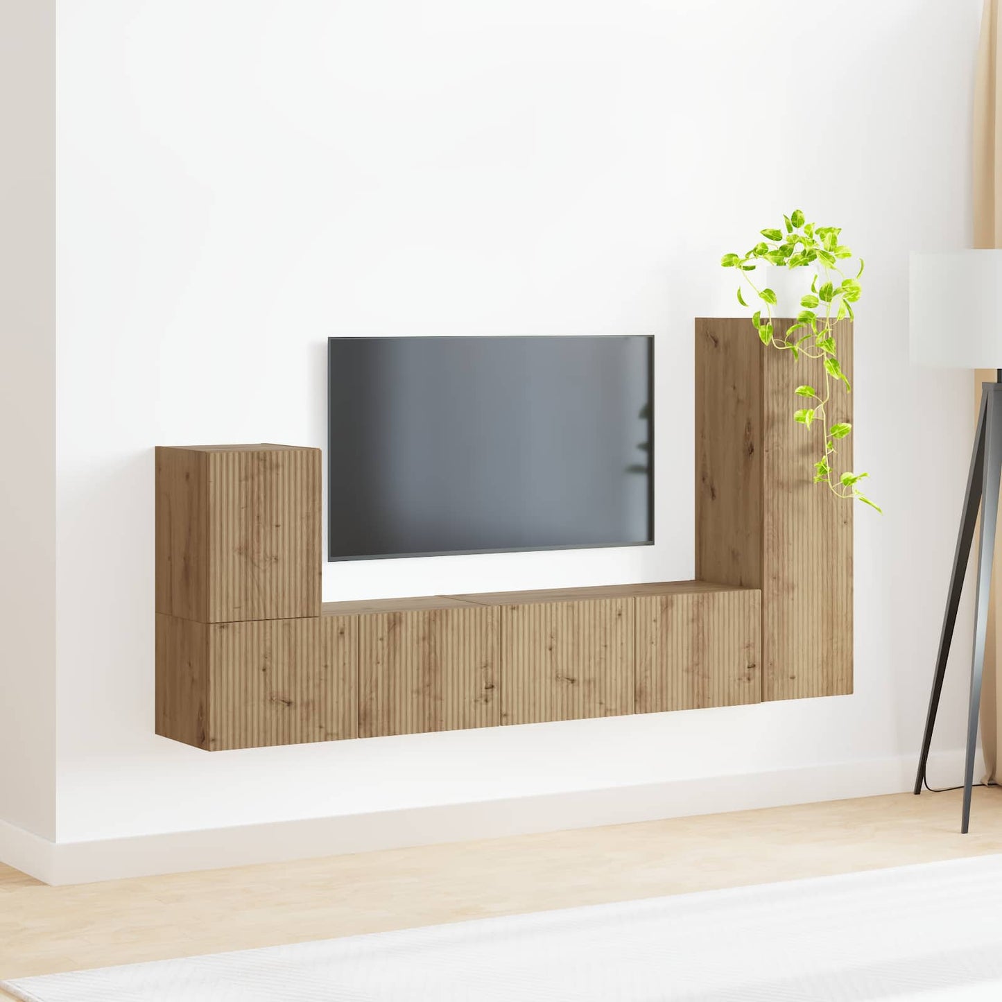 TV-Schrankset Wandmontiert 3 pcs Artisan-Eiche Holzwerkstoff