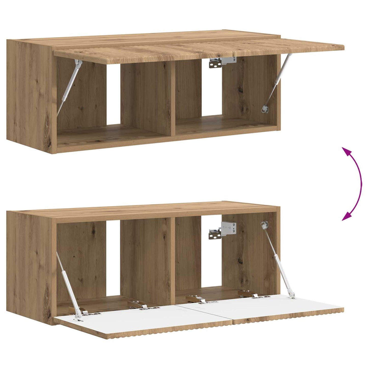 TV-Schrankset Wandmontiert 3 pcs Artisan-Eiche Holzwerkstoff