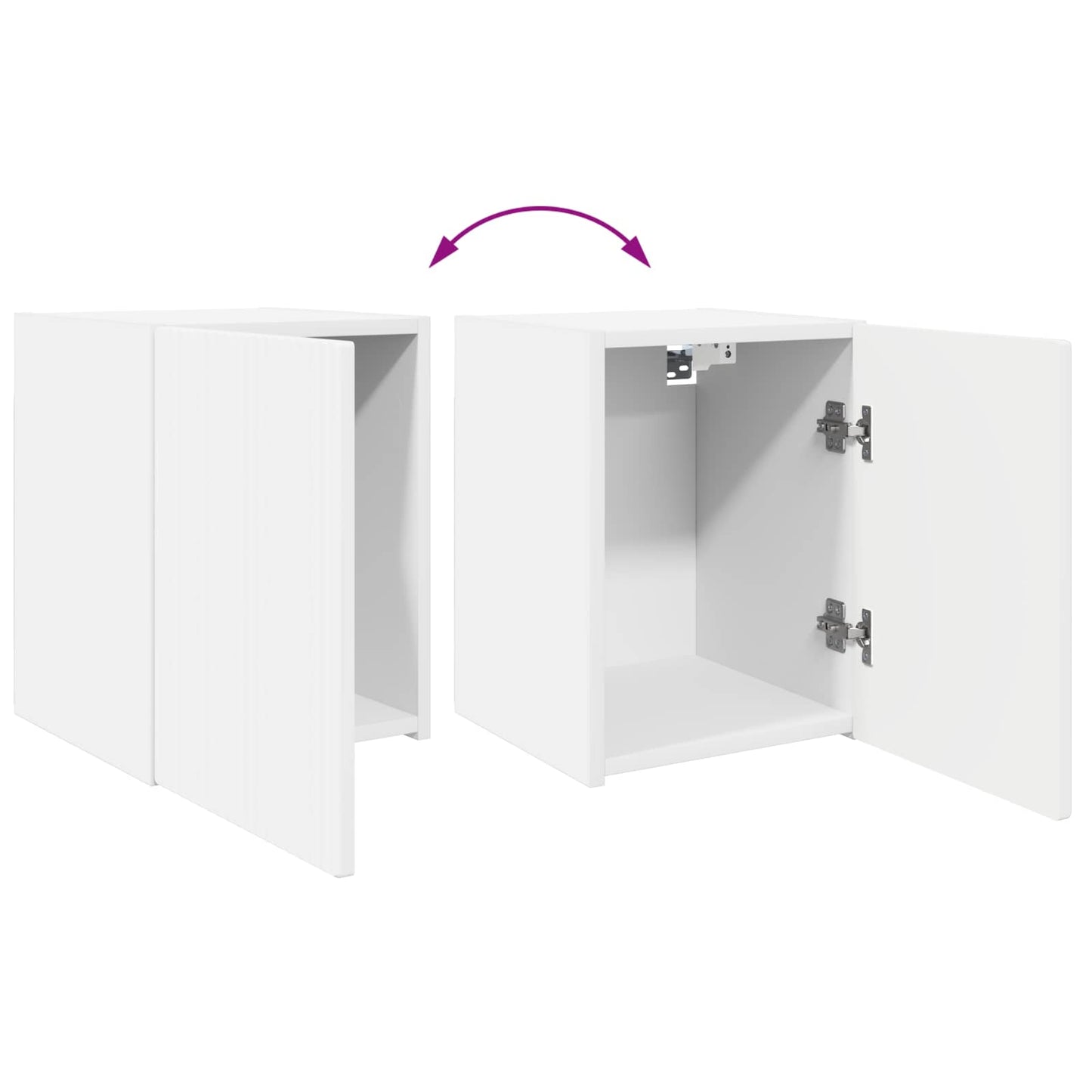 TV-Schrankset Wandmontiert 4 pcs Weiß Holzwerkstoff