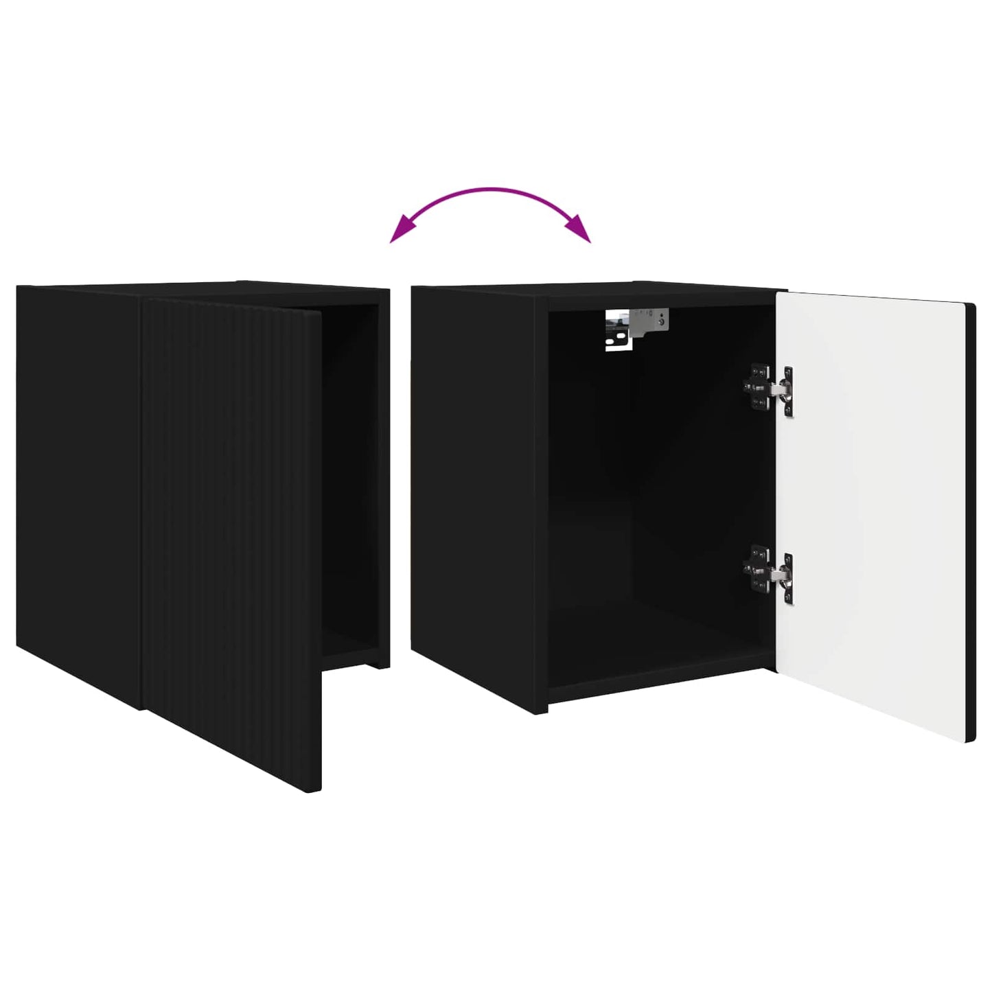 TV-Schrankset Wandmontiert 4 pcs Schwarz Holzwerkstoff