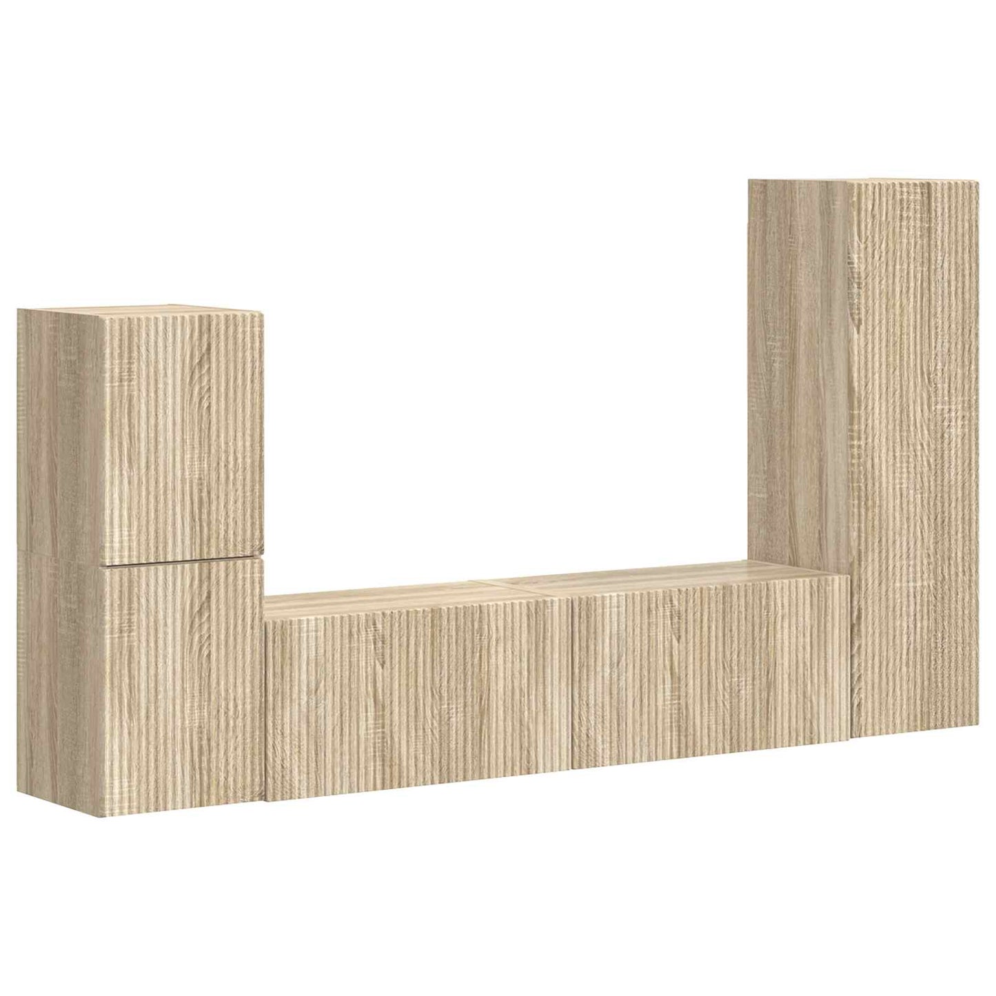 TV-Schrankset Wandmontiert 4 pcs Sonoma-Eiche Holzwerkstoff