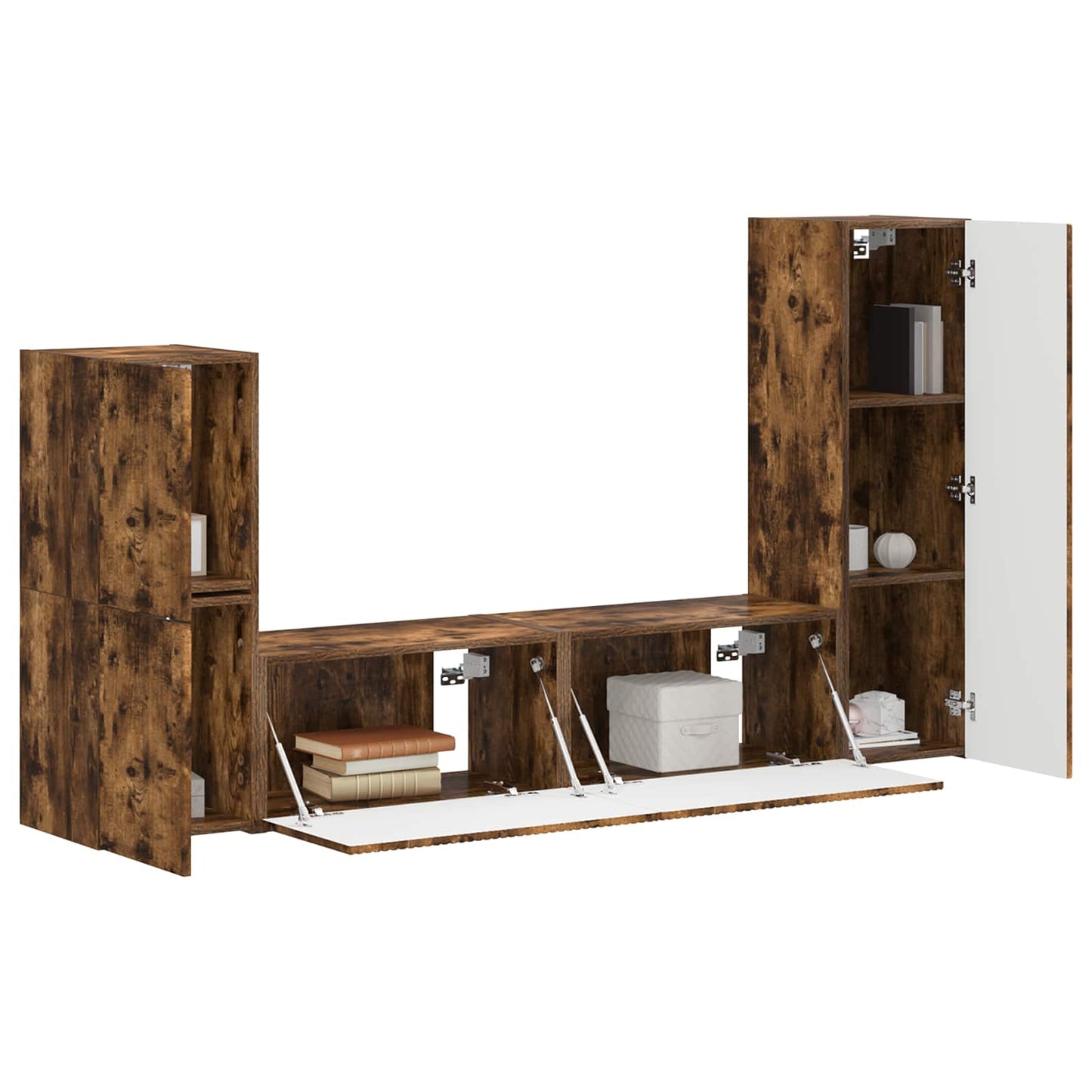 TV-Schrankset 4 pcs Geräucherte Eiche Holzwerkstoff