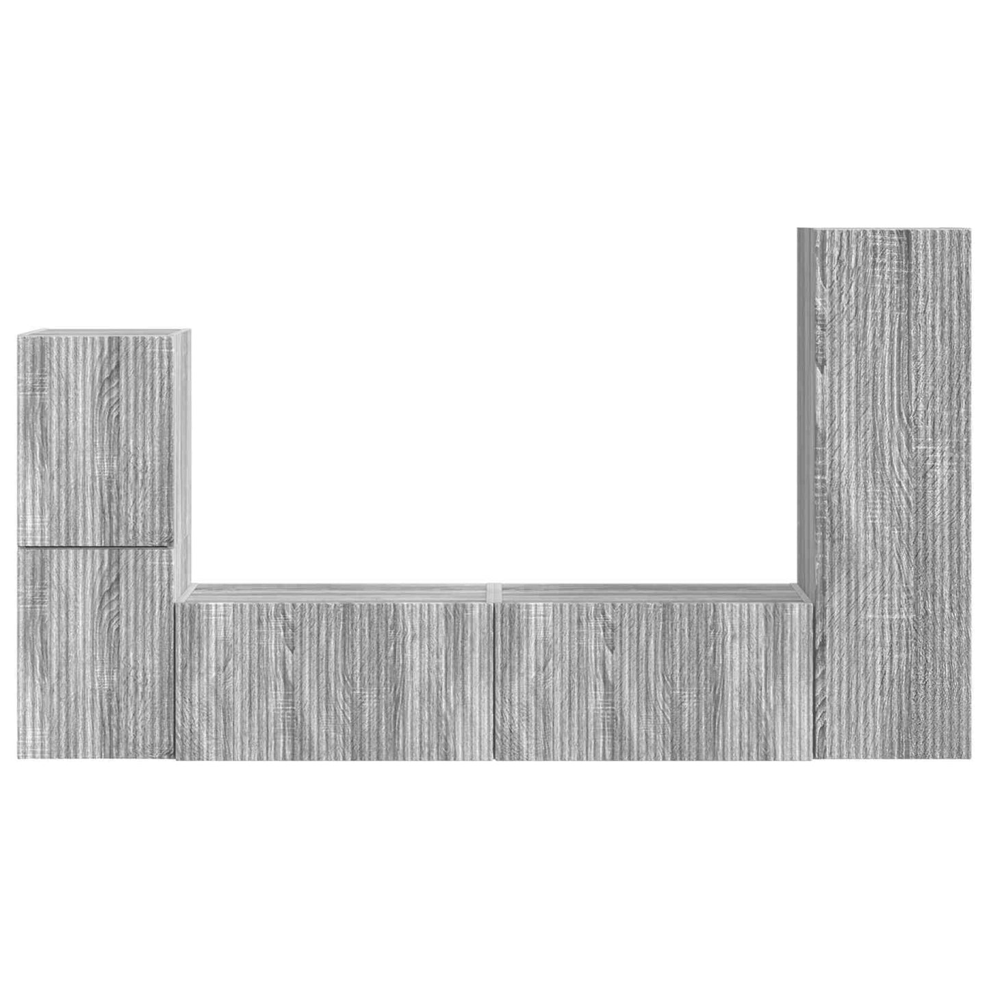 TV-Schrankset Wandmontiert 4 pcs Graues Sonoma Holzwerkstoff