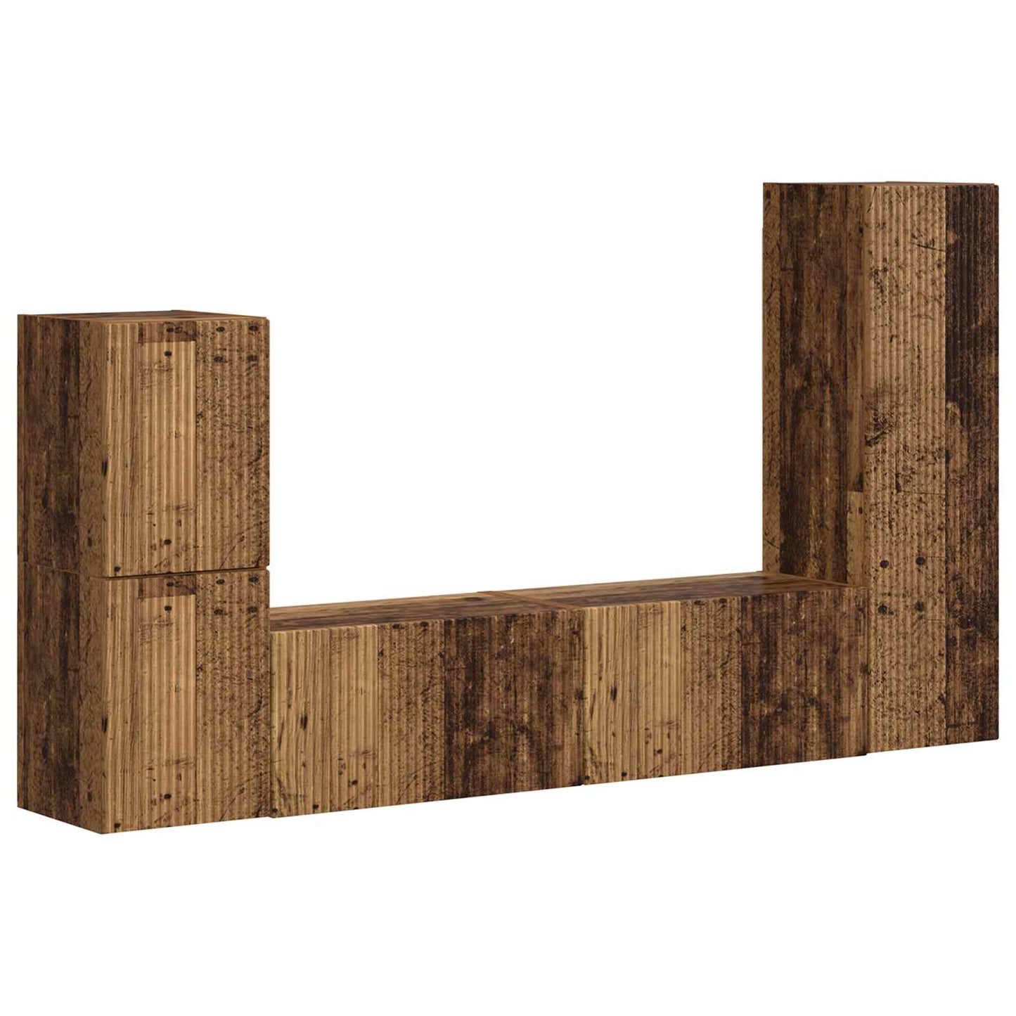 TV-Schrankset Wandmontiert 4 pcs Altholz Holzwerkstoff