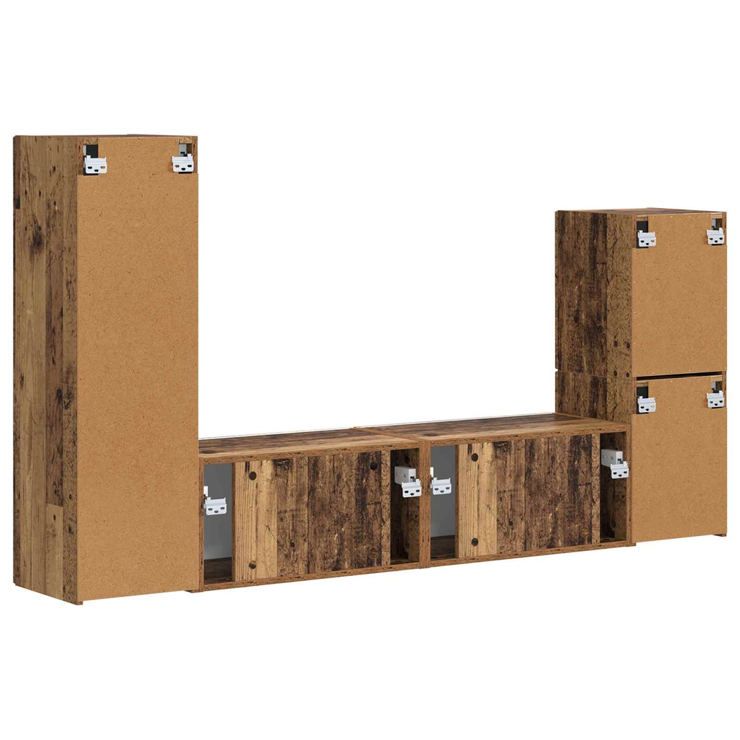 TV-Schrankset Wandmontiert 4 pcs Altholz Holzwerkstoff