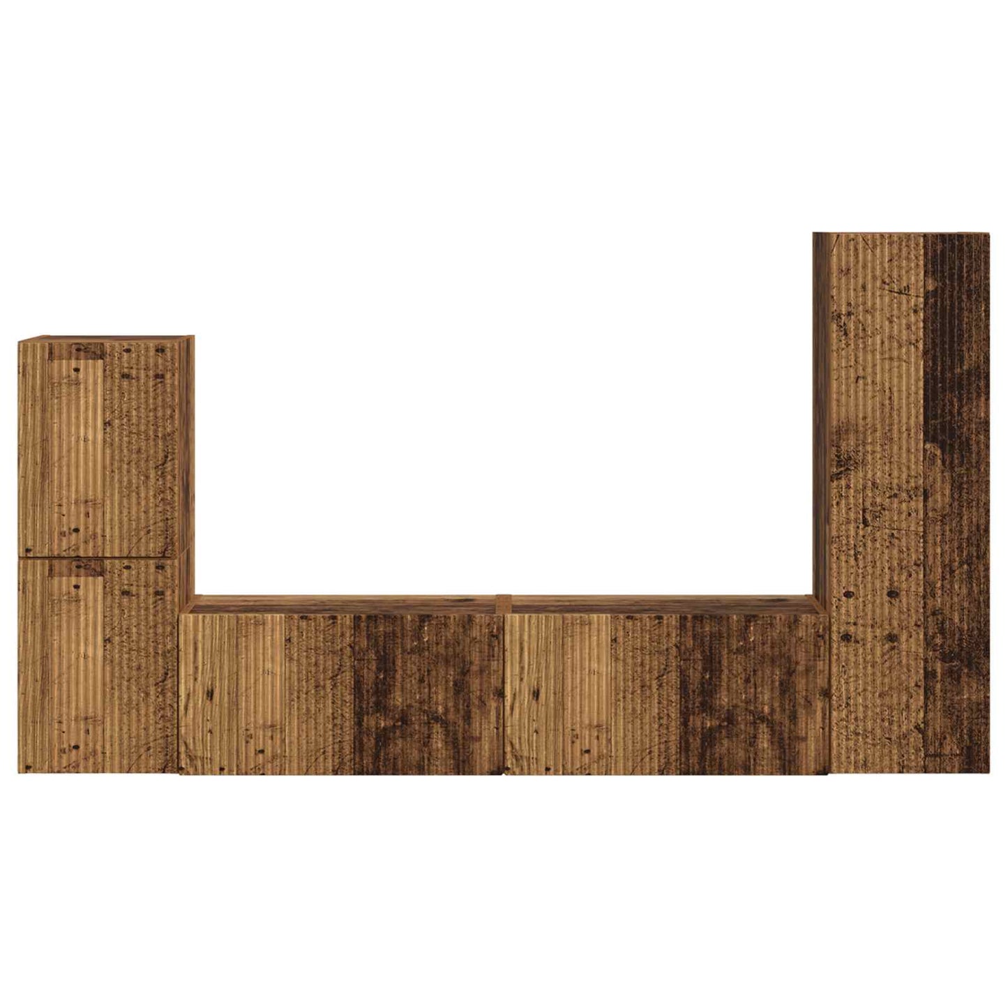 TV-Schrankset Wandmontiert 4 pcs Altholz Holzwerkstoff