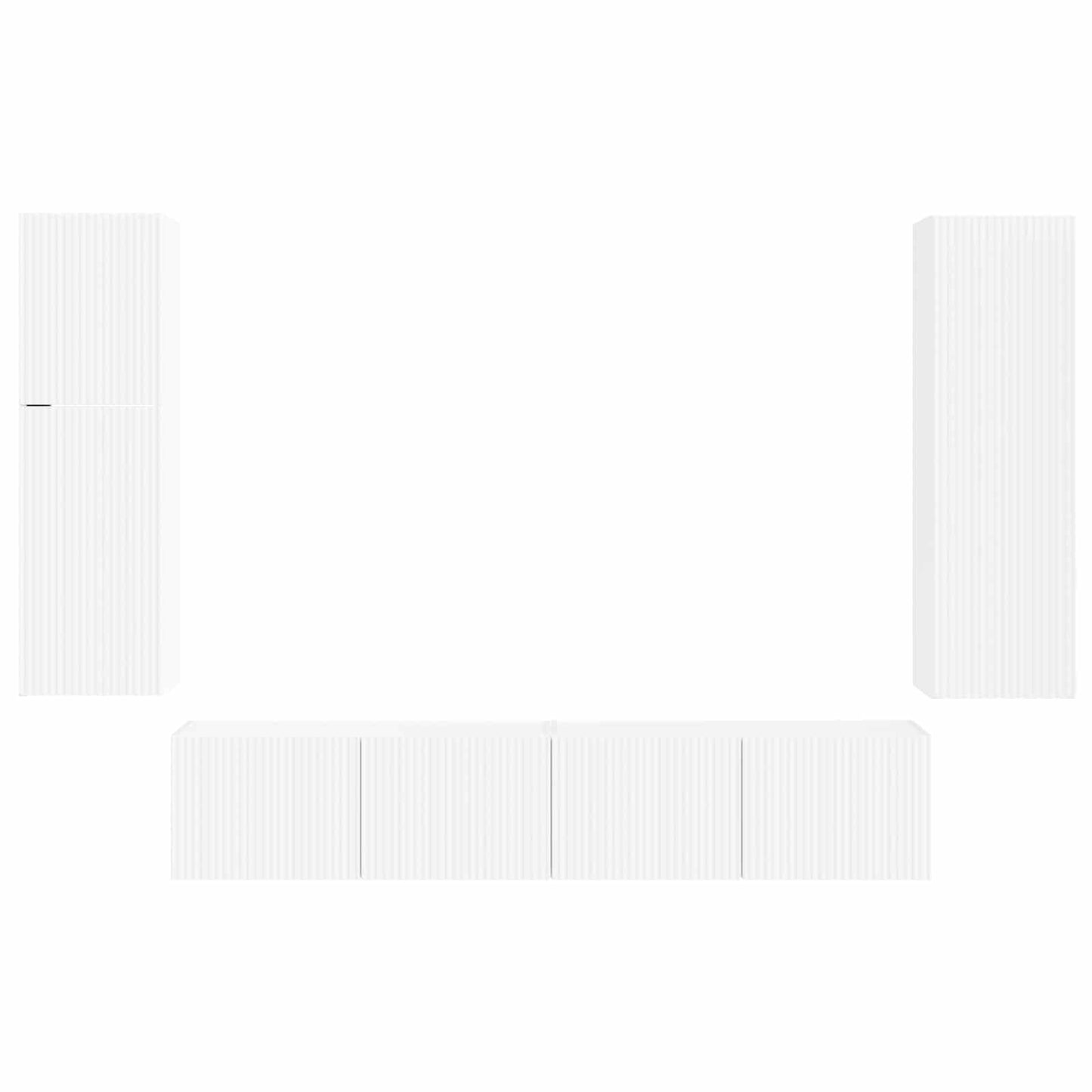 TV-Schrankset Wandmontiert 4 pcs Weiß Holzwerkstoff
