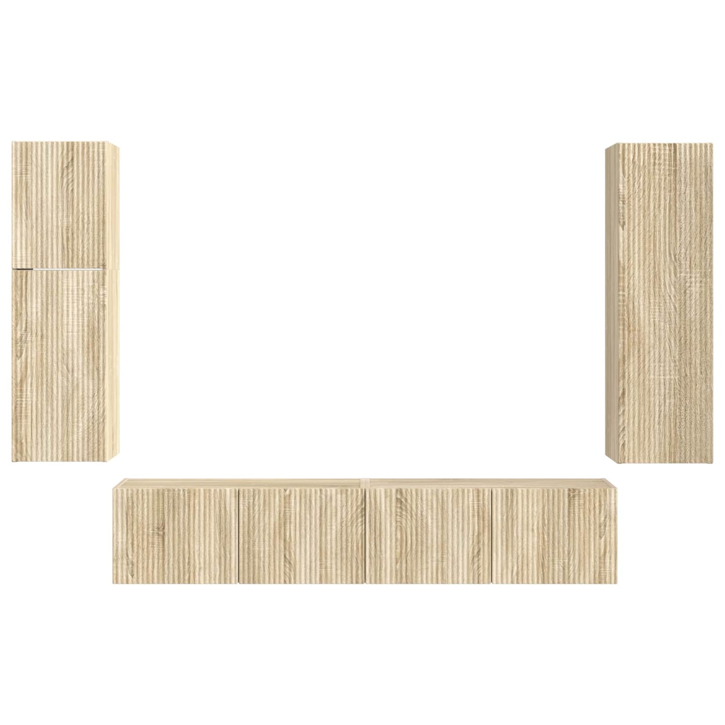 TV-Schrankset Wandmontiert 4 pcs Sonoma-Eiche Holzwerkstoff