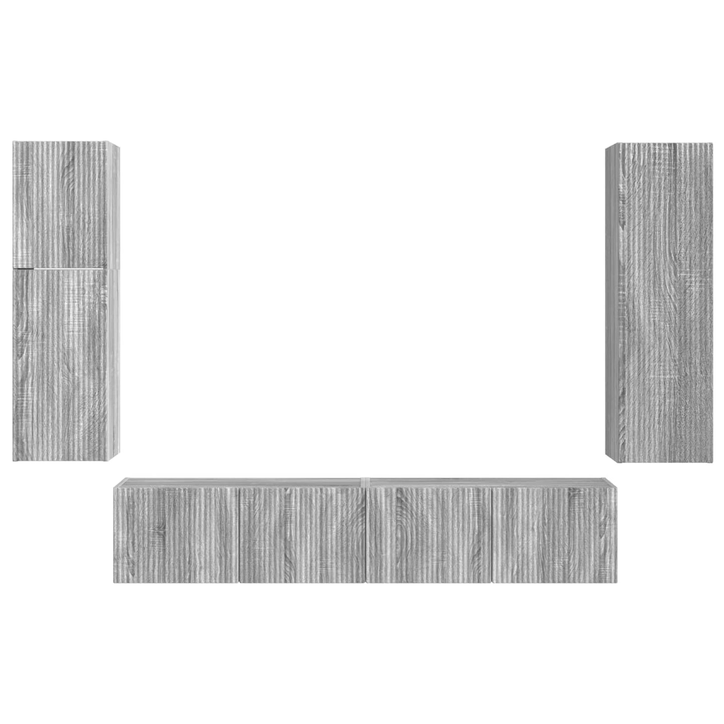TV-Schrankset Wandmontiert 4 pcs Graues Sonoma Holzwerkstoff
