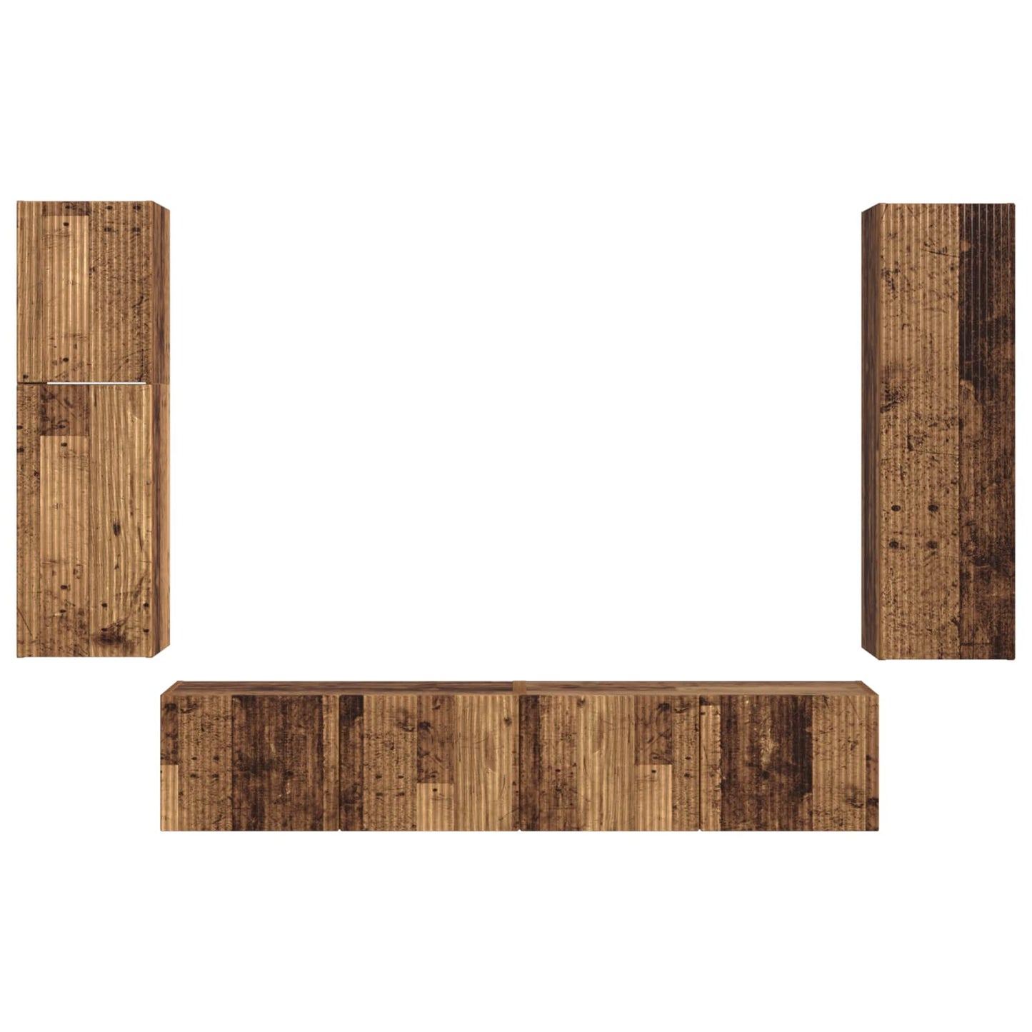 TV-Schrankset Wandmontiert 4 pcs Altholz Holzwerkstoff