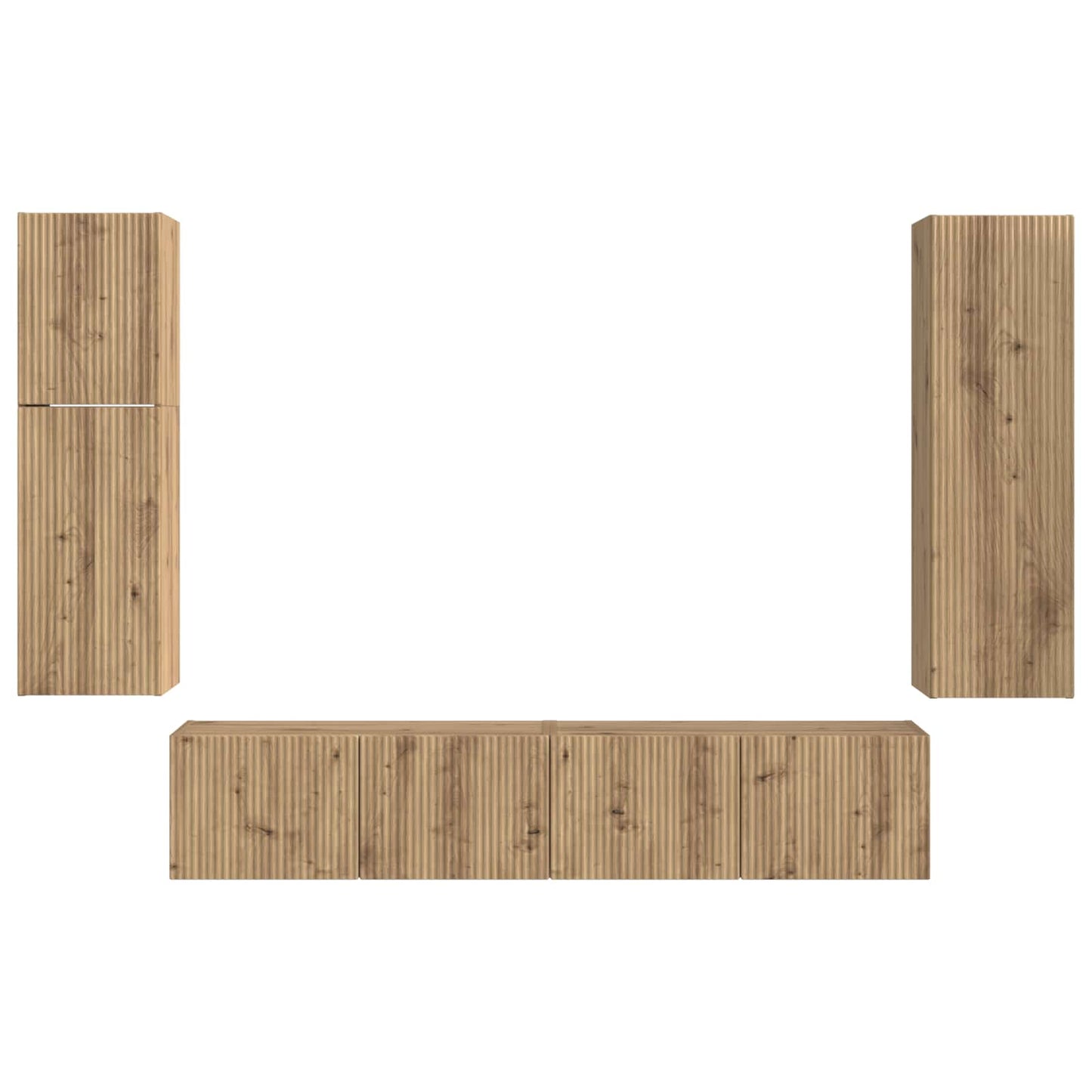 TV-Schrankset Wandmontiert 4 pcs Artisan-Eiche Holzwerkstoff