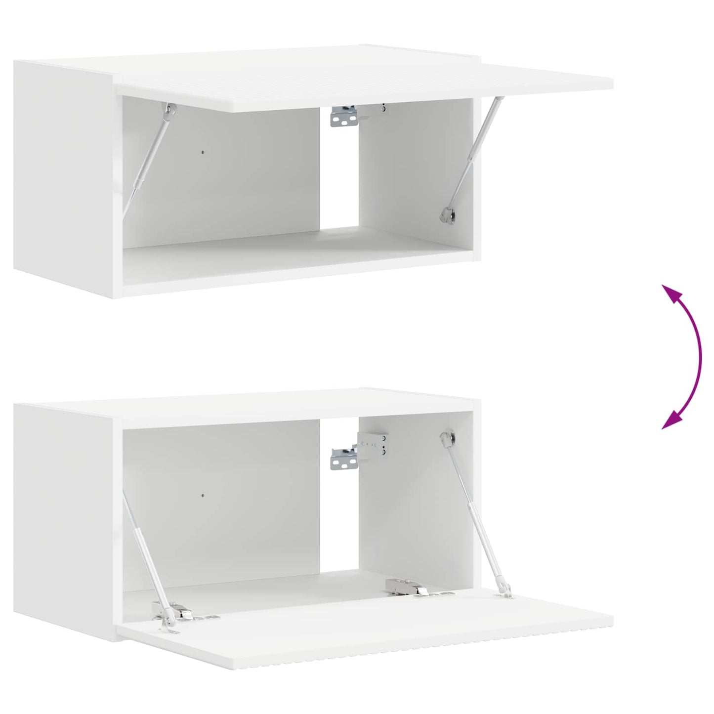 TV-Schrankset Wandmontiert 4 pcs Weiß Holzwerkstoff