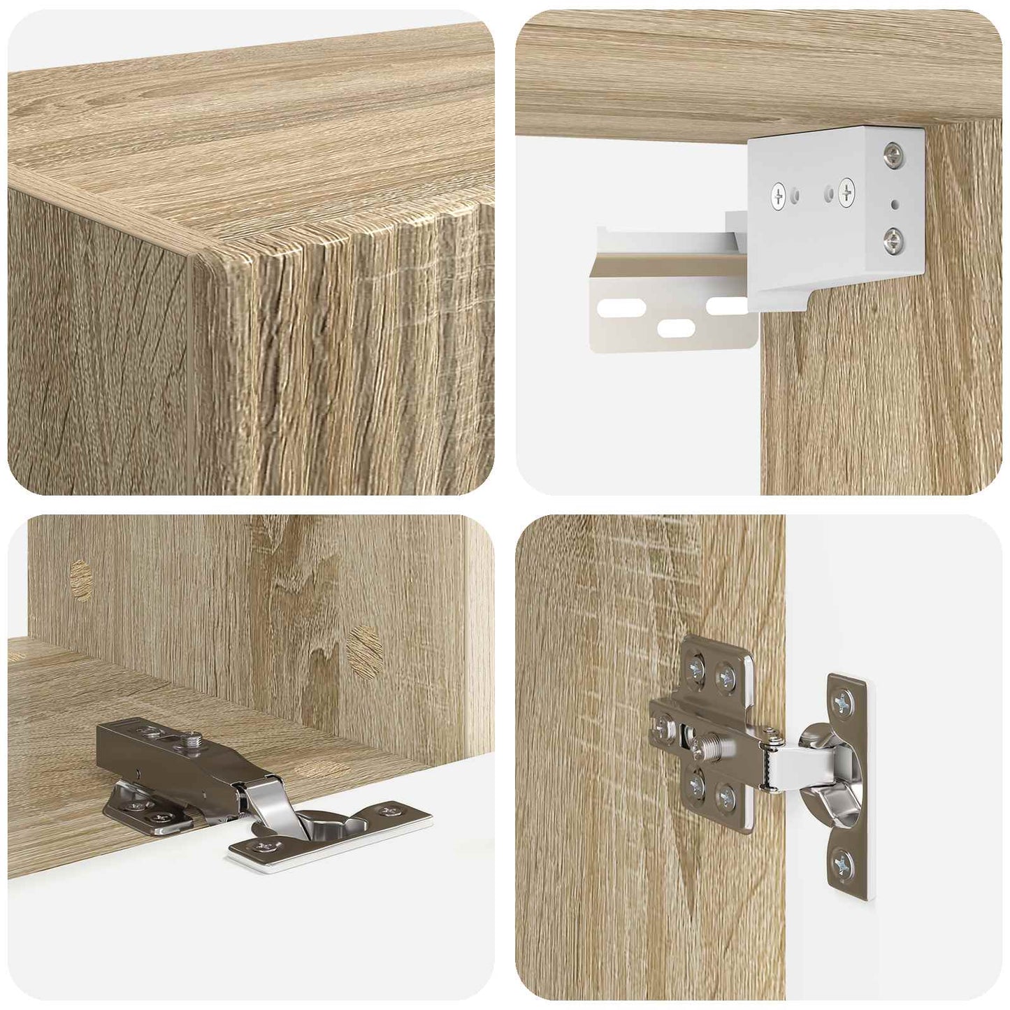TV-Schrankset Wandmontiert 4 pcs Sonoma-Eiche Holzwerkstoff