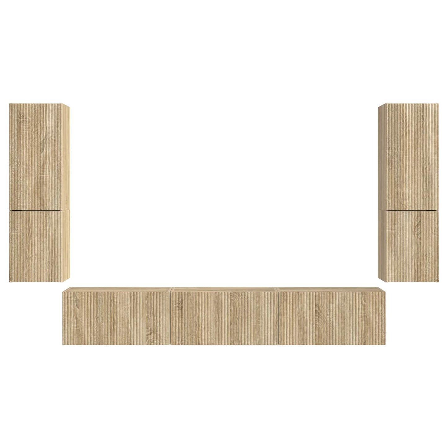 TV-Schrankset Wandmontiert 4 pcs Sonoma-Eiche Holzwerkstoff