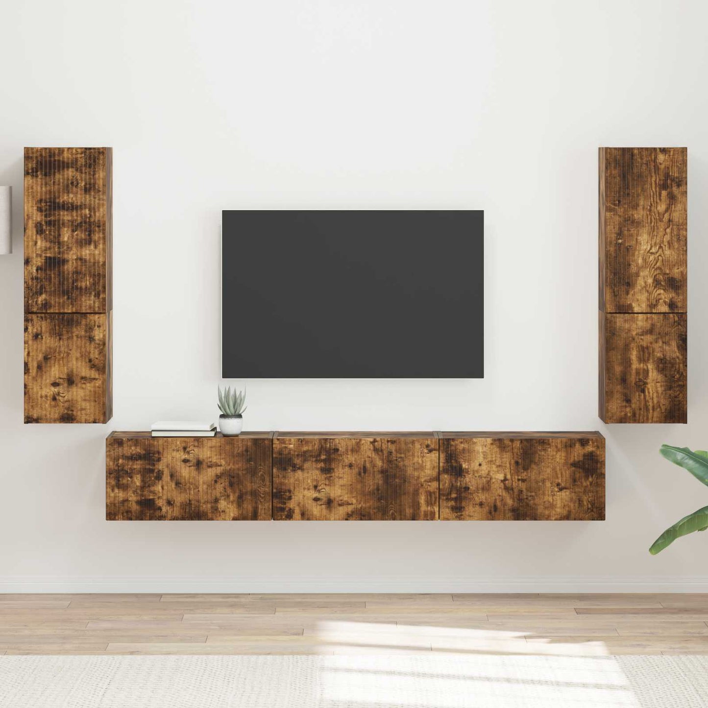 TV-Schrankset 4 pcs Geräucherte Eiche Holzwerkstoff