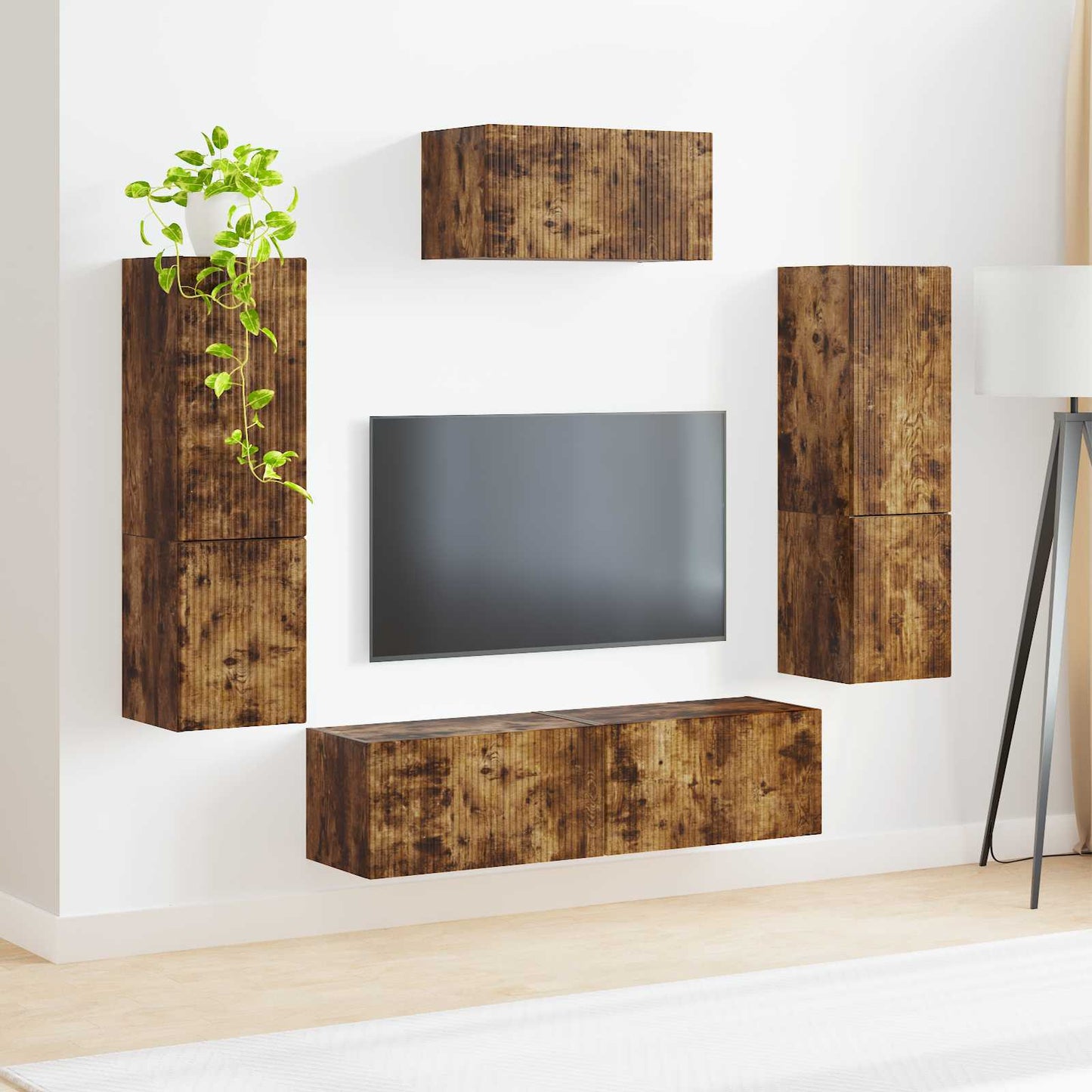 TV-Schrankset 4 pcs Geräucherte Eiche Holzwerkstoff