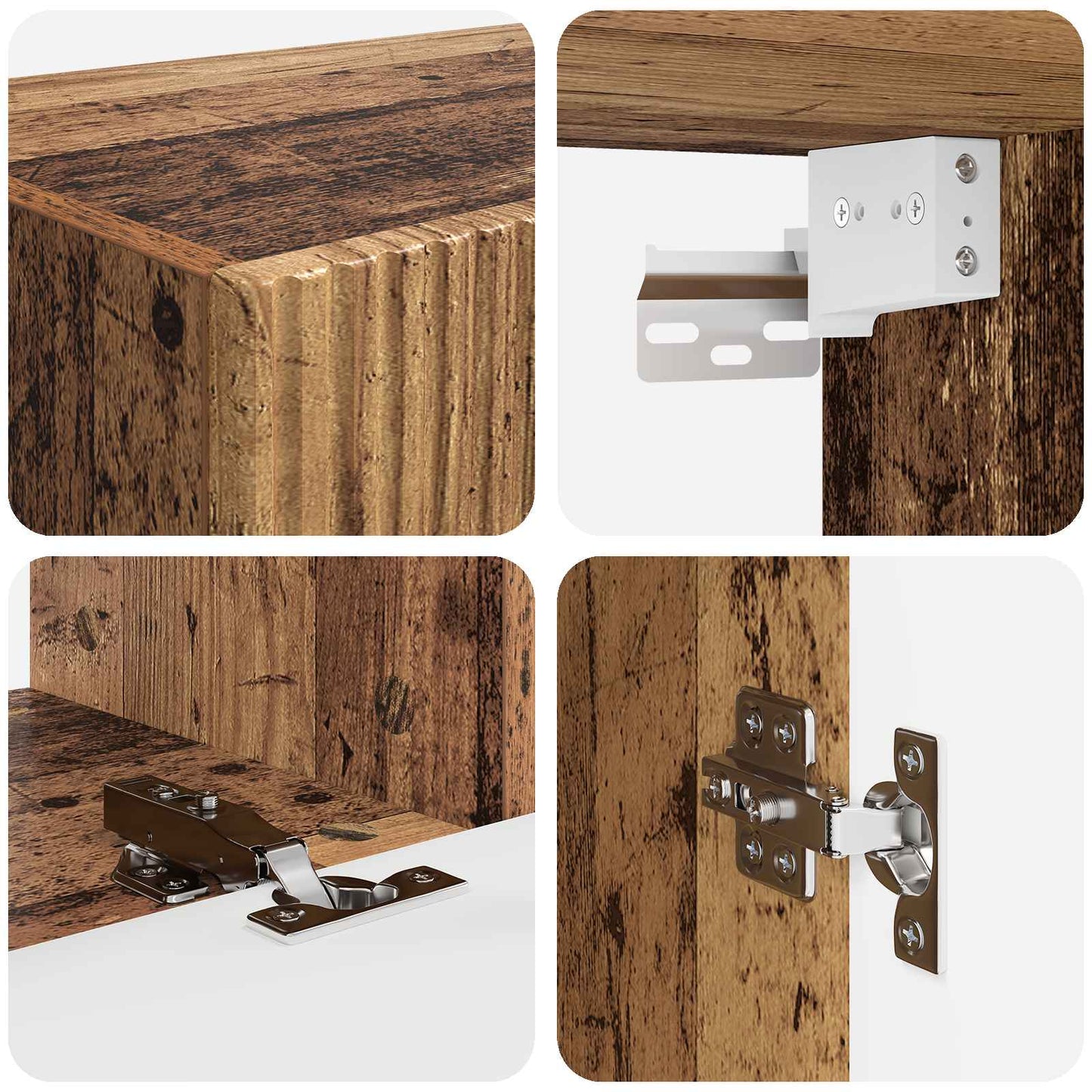 TV-Schrankset Wandmontiert 4 pcs Altholz Holzwerkstoff