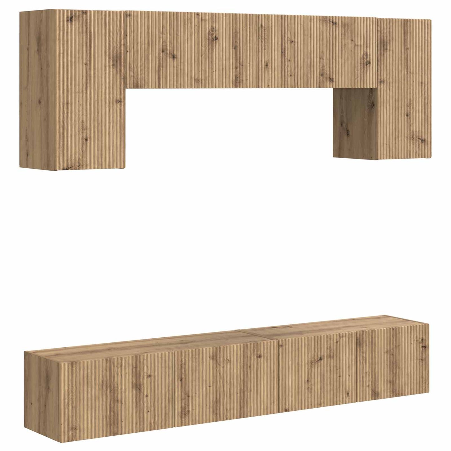 TV-Schrankset Wandmontiert 5 pcs Graues Sonoma Holzwerkstoff