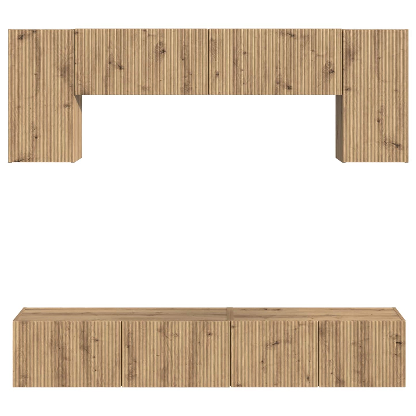 TV-Schrankset Wandmontiert 5 pcs Artisan-Eiche Holzwerkstoff