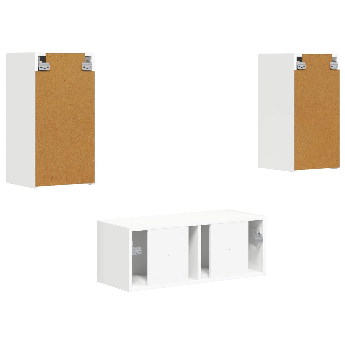 TV-Schrankset Wandmontiert 6 pcs Weiß Holzwerkstoff
