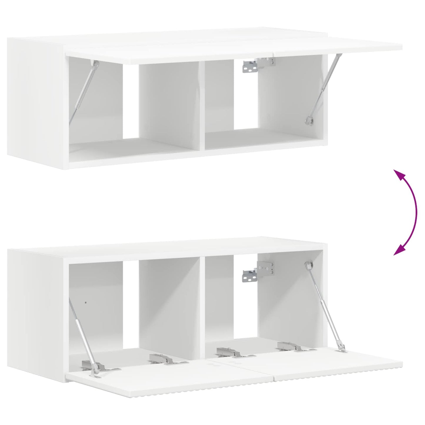 TV-Schrankset Wandmontiert 6 pcs Weiß Holzwerkstoff
