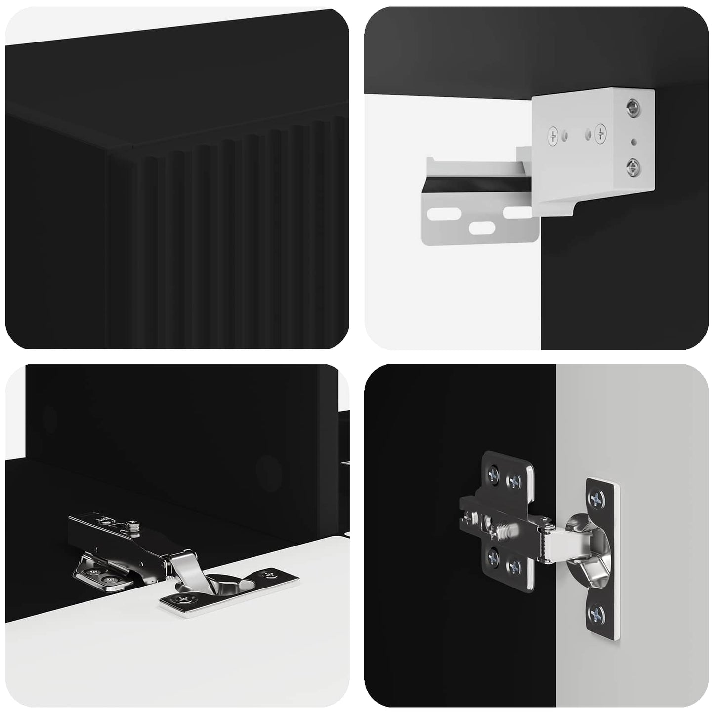 TV-Schrankset Wandmontiert 6 pcs Schwarz Holzwerkstoff